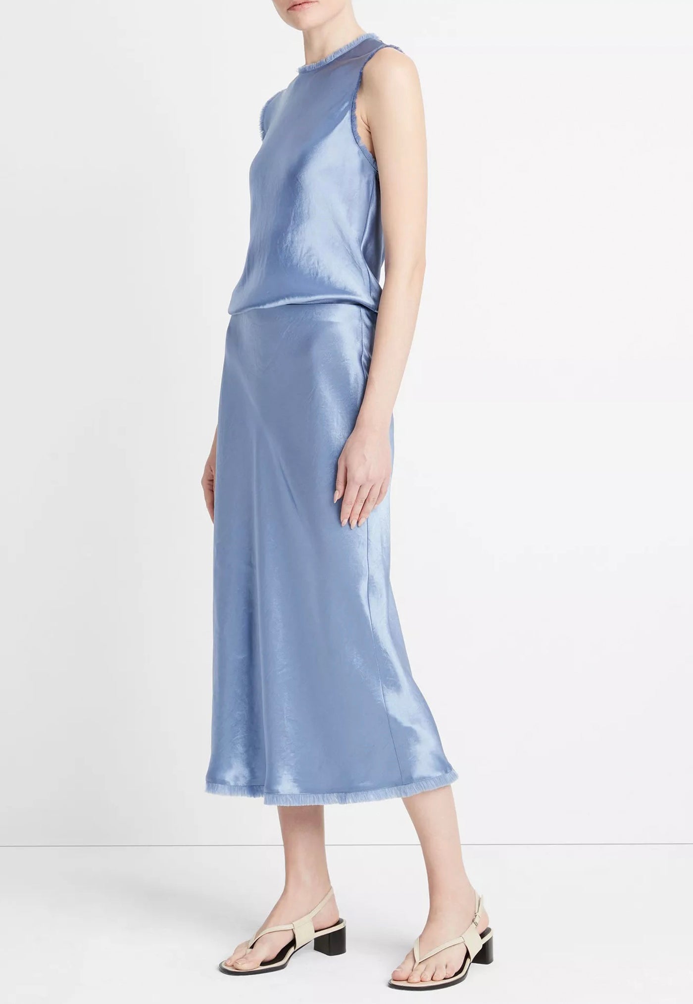 Fray Edge Bias Skirt - Azure Gem sold by Angel Divine