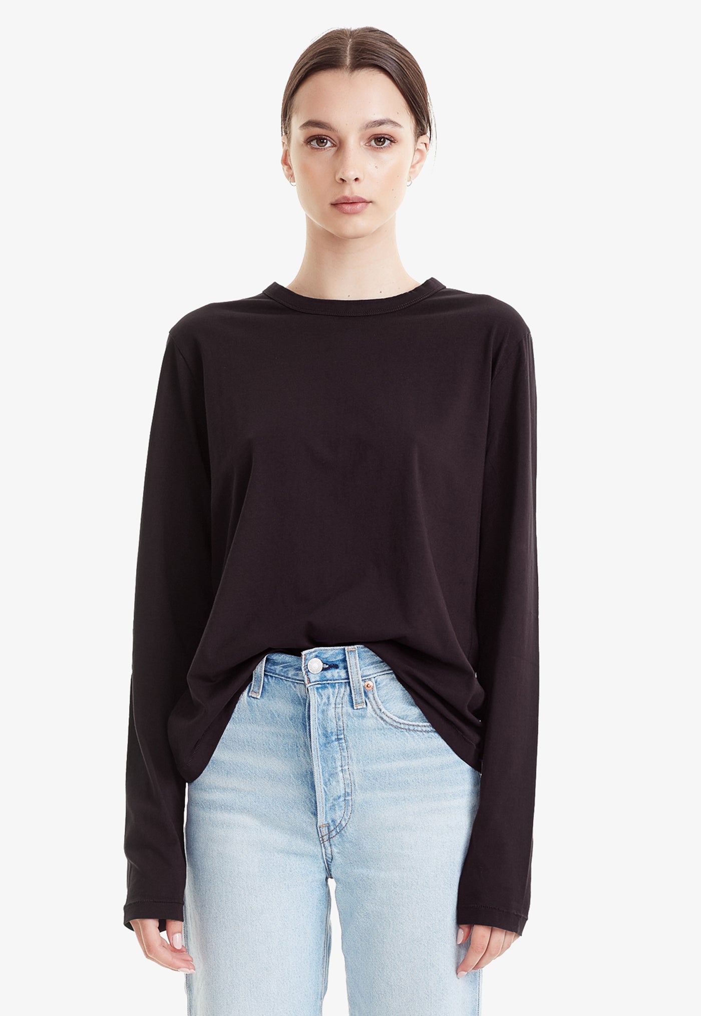Commoners - Organic Cotton Classic Long Sleeve Tee - Black sold by Angel Divine