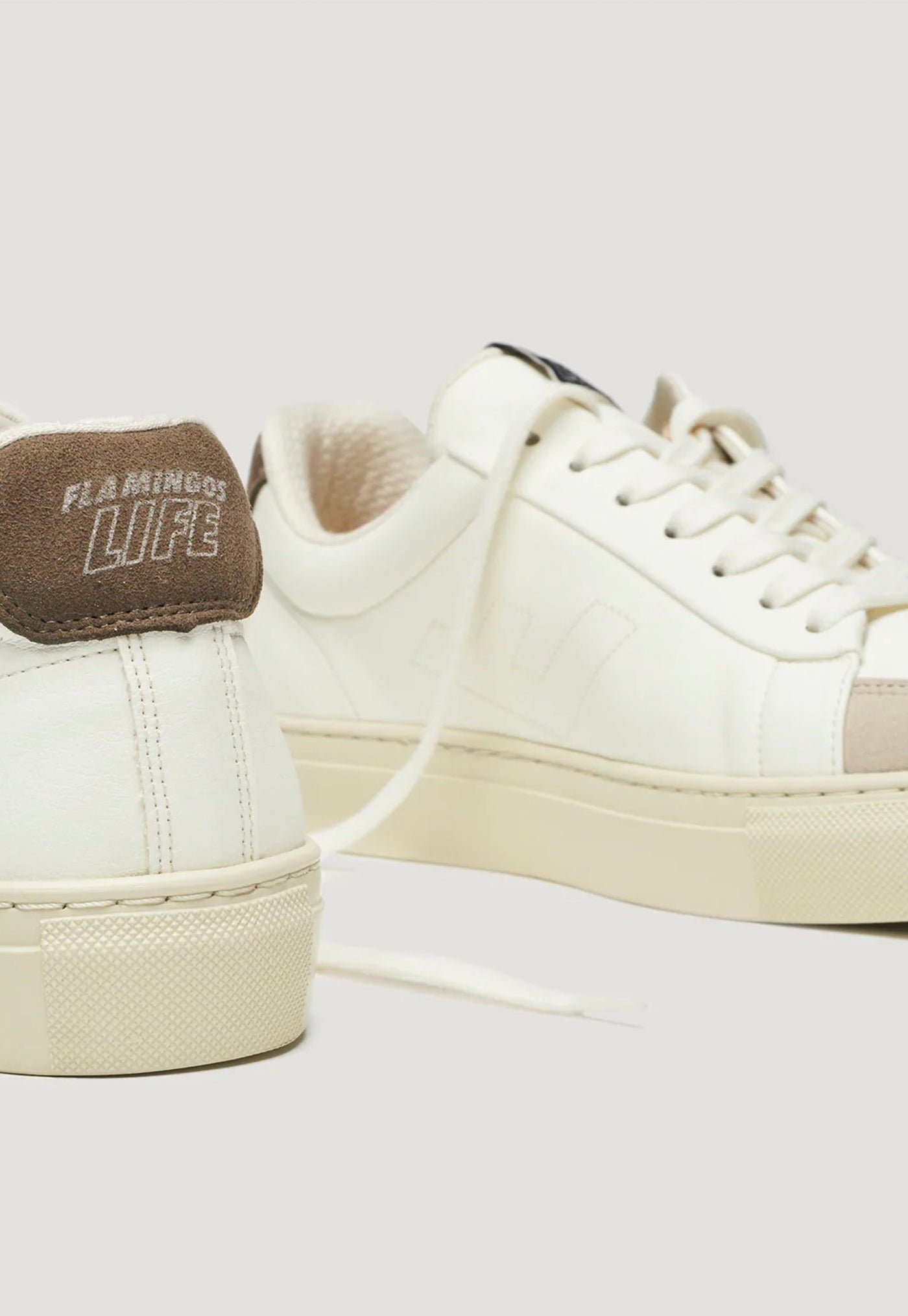 Classic 70s Sneakers - White Khaki Ecru sold by Angel Divine