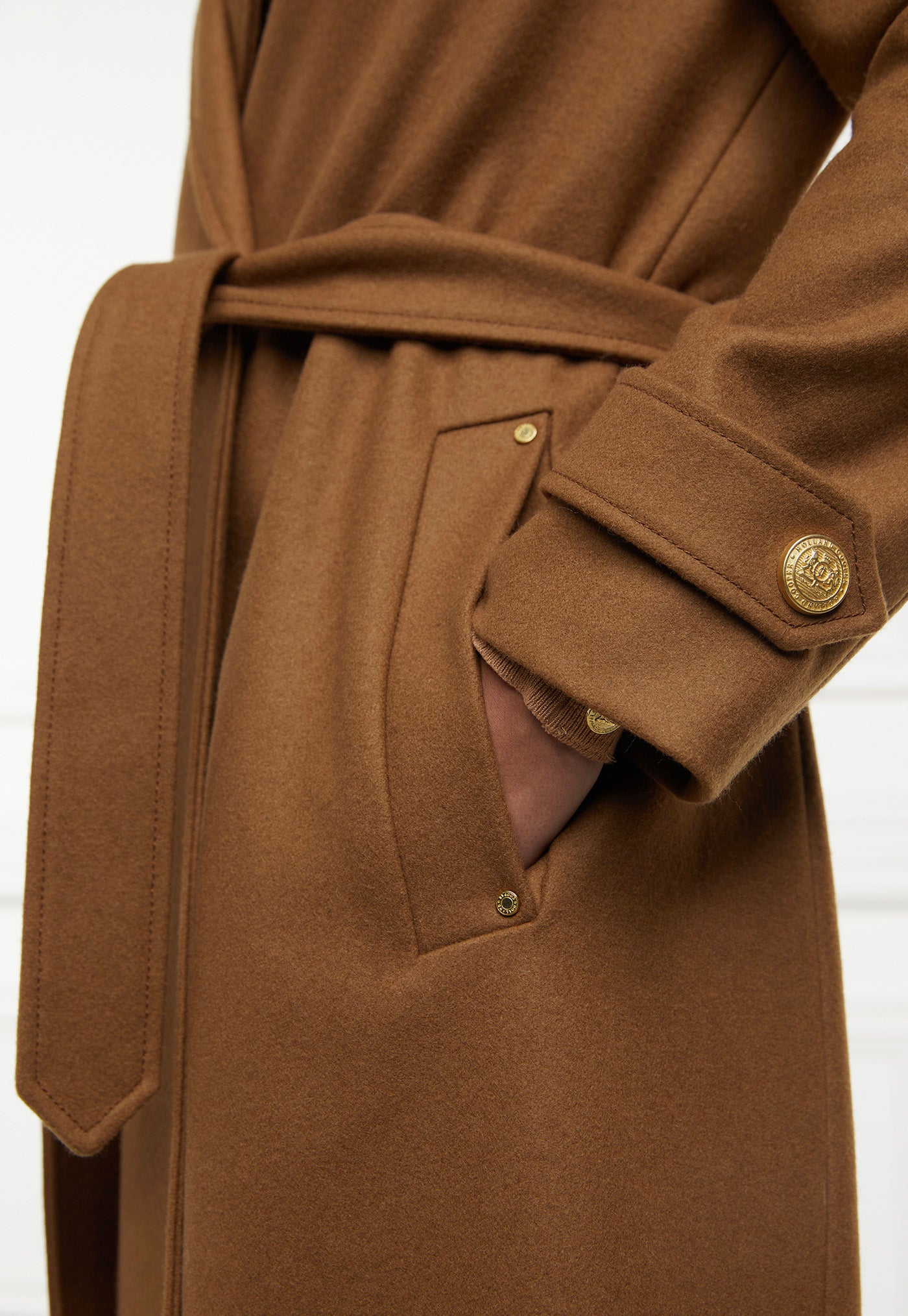 Wrap Coat - Dark Camel sold by Angel Divine