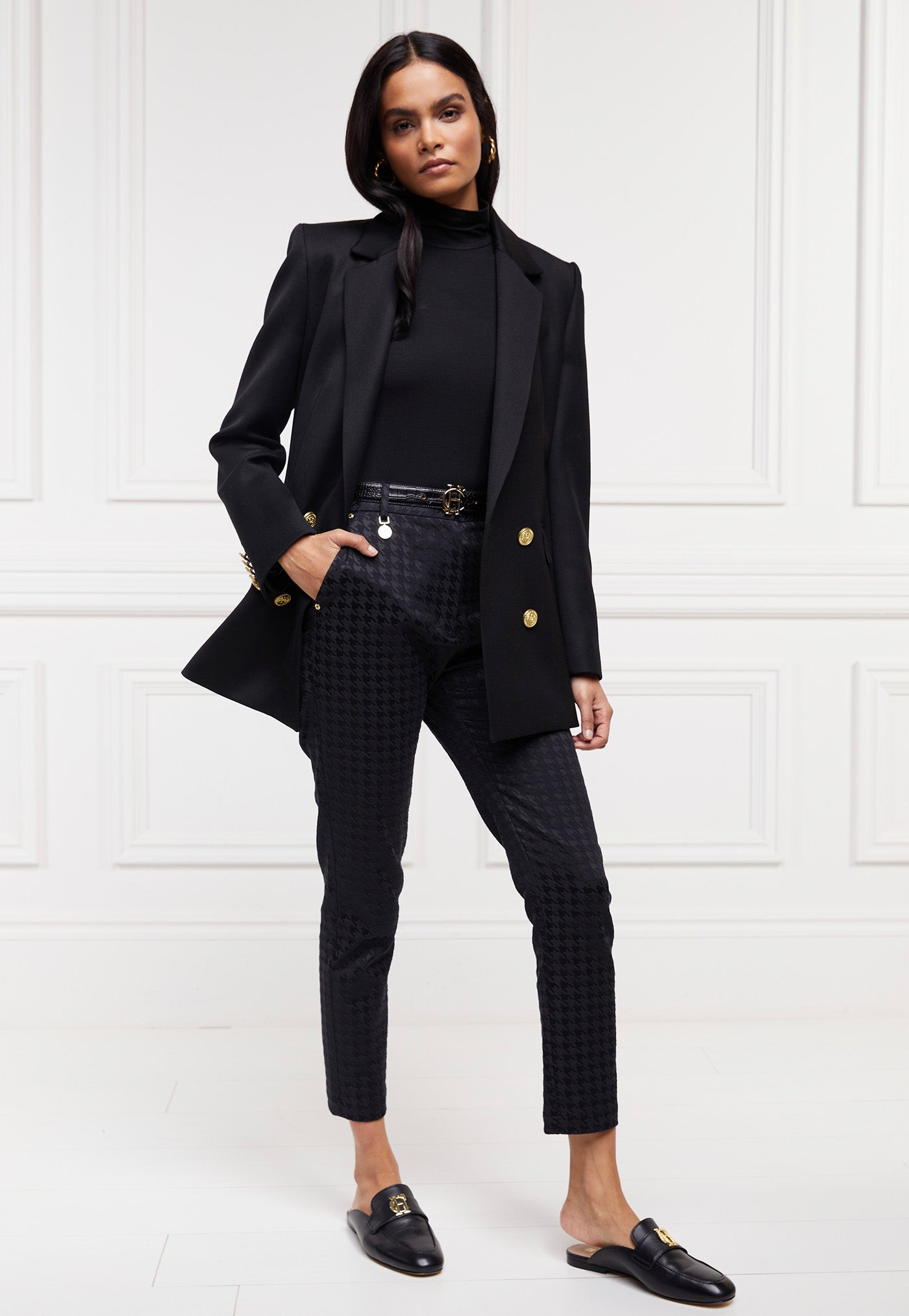 Bexley Tailored Trouser - Houndstooth Jacquard sold by Angel Divine