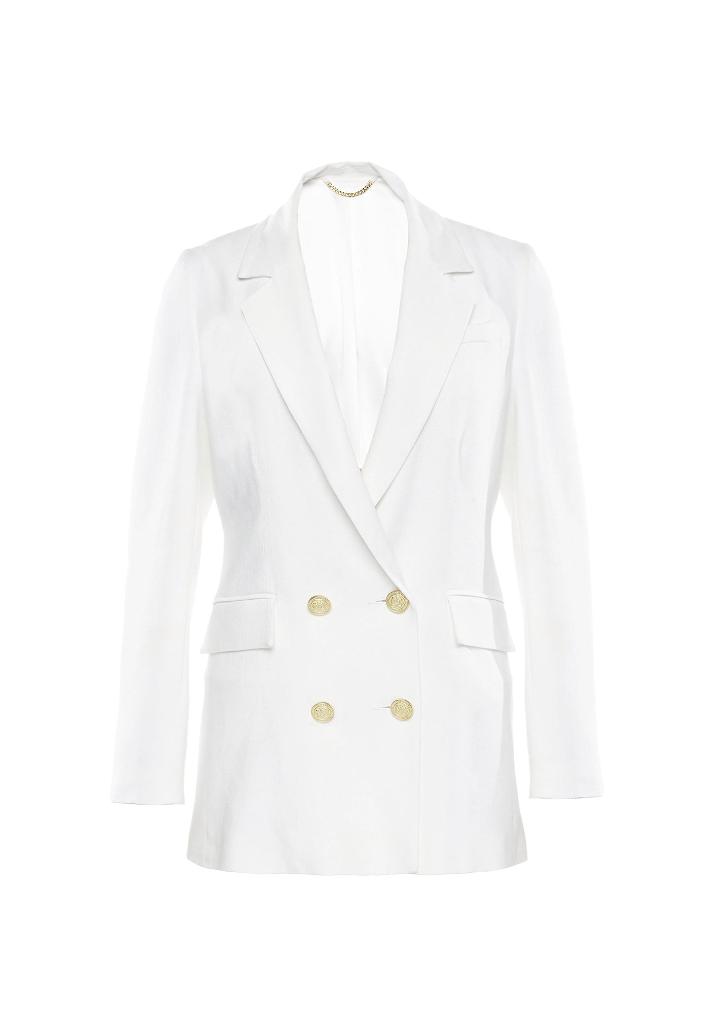 Double Breasted Blazer - Oyster Linen sold by Angel Divine