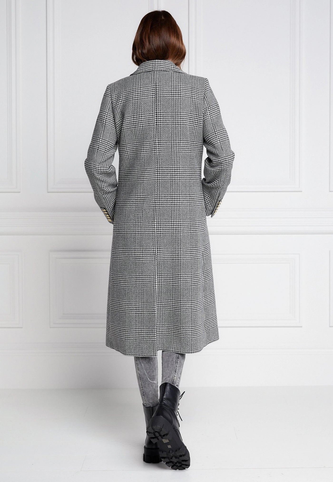 Double Breasted Coat - Prince of Wales Mono sold by Angel Divine
