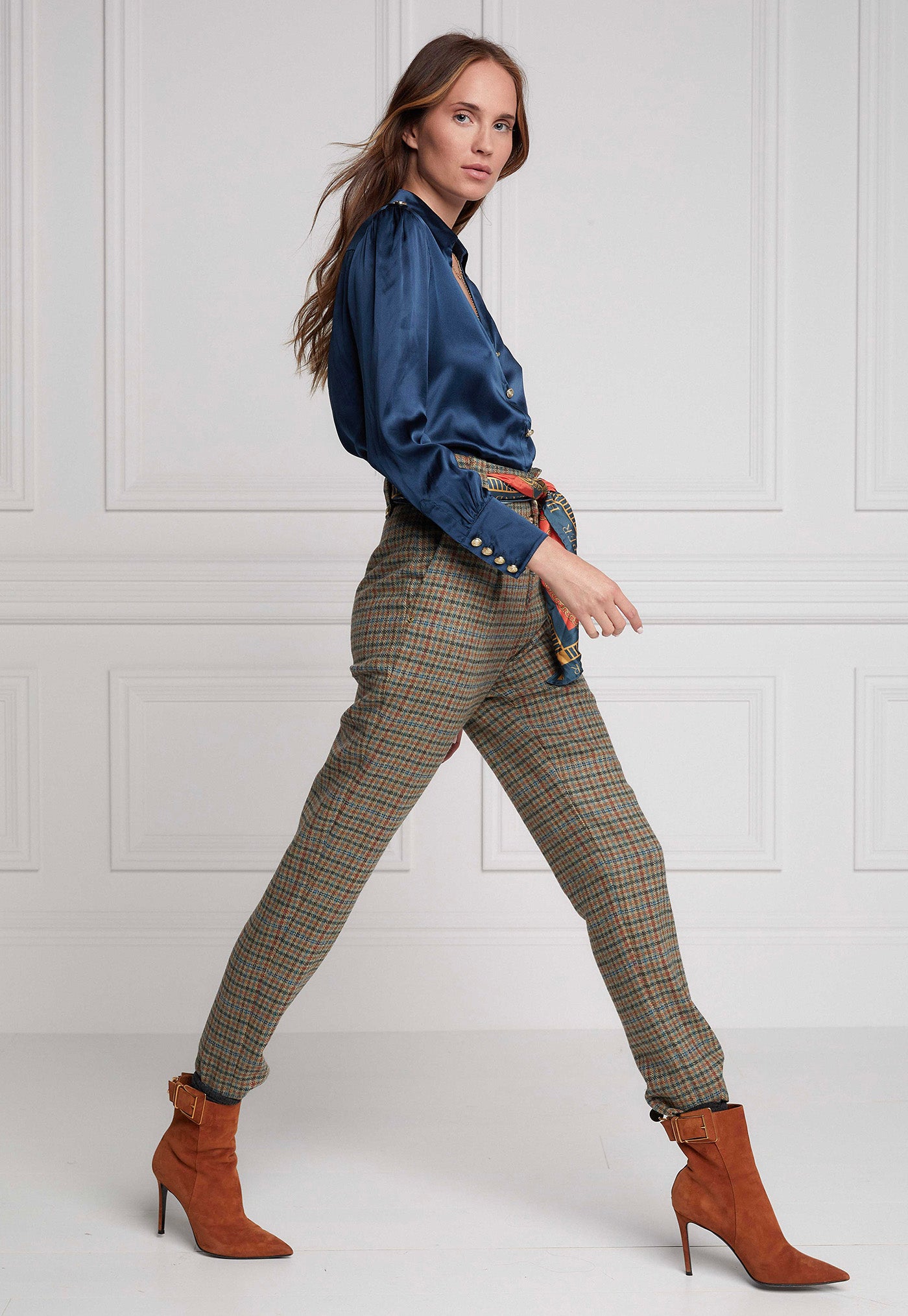 High Waisted Peg Trouser - Bredon Tweed sold by Angel Divine