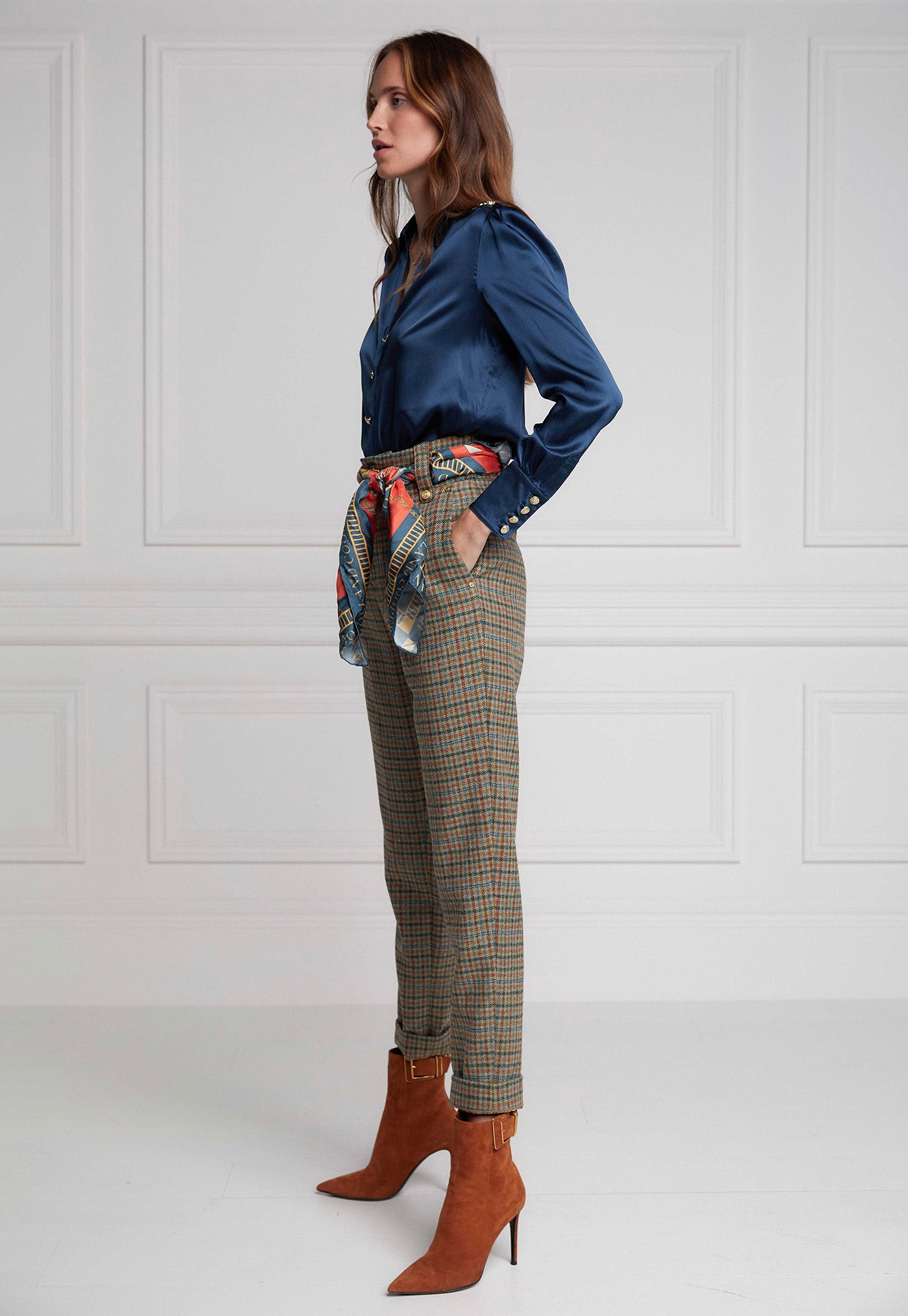High Waisted Peg Trouser - Bredon Tweed sold by Angel Divine