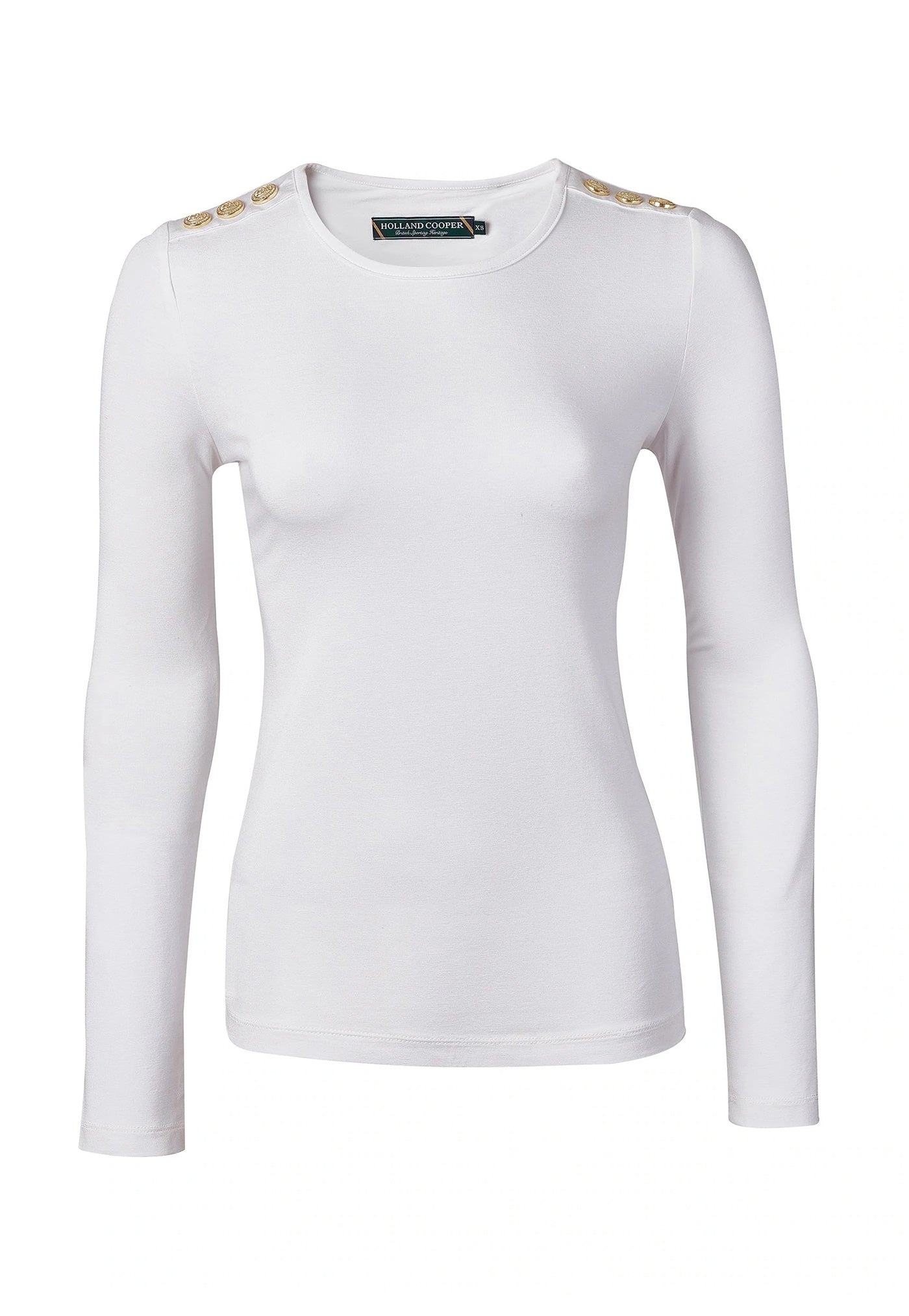 Long Sleeve Crew Neck Tee - White sold by Angel Divine