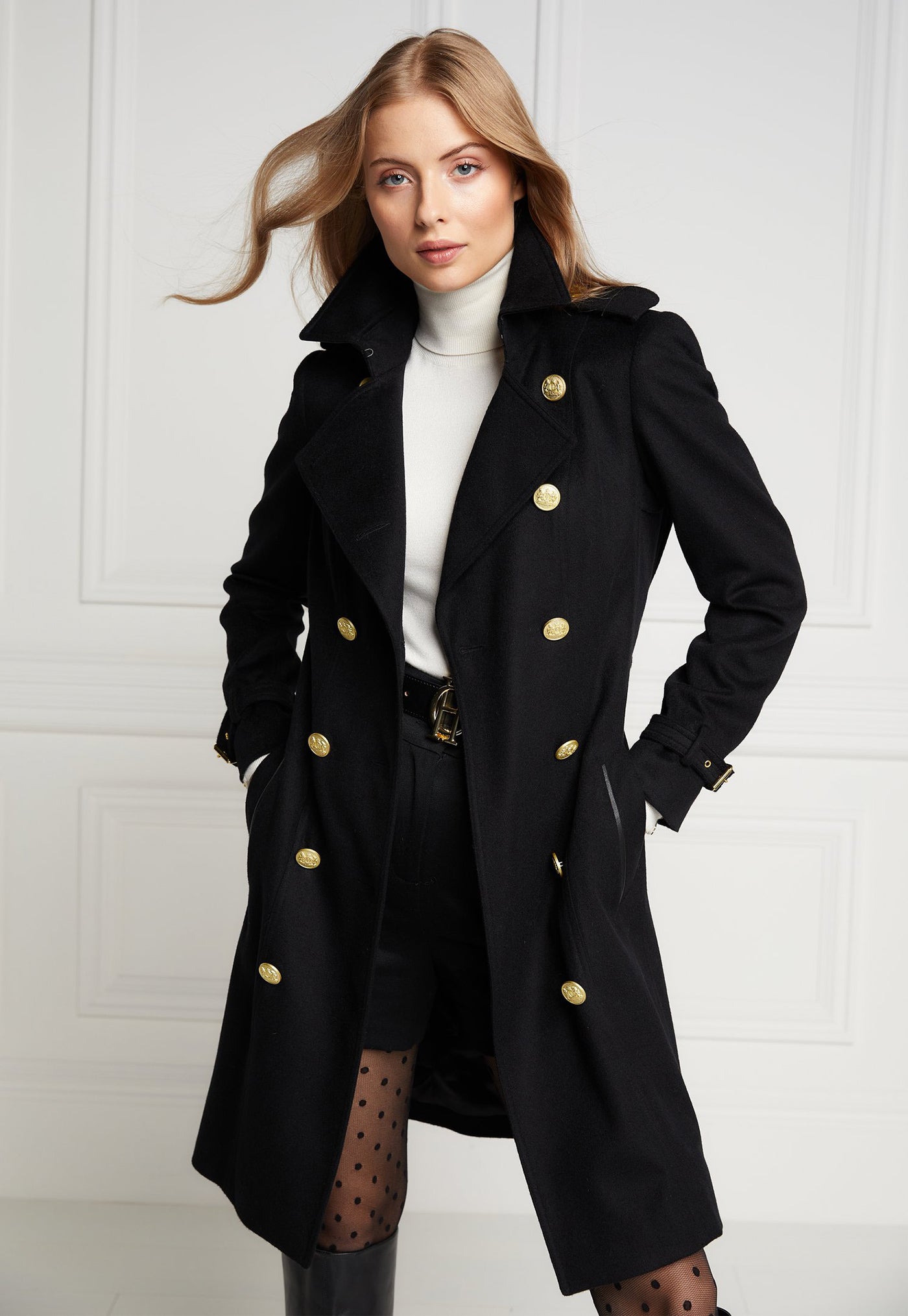 Marlborough Trench Coat - Soft Black sold by Angel Divine