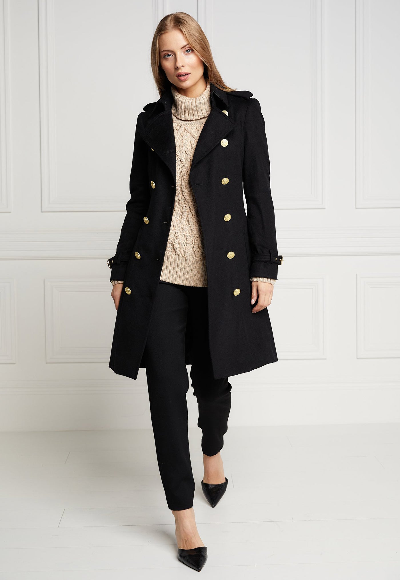 Marlborough Trench Coat - Soft Black sold by Angel Divine