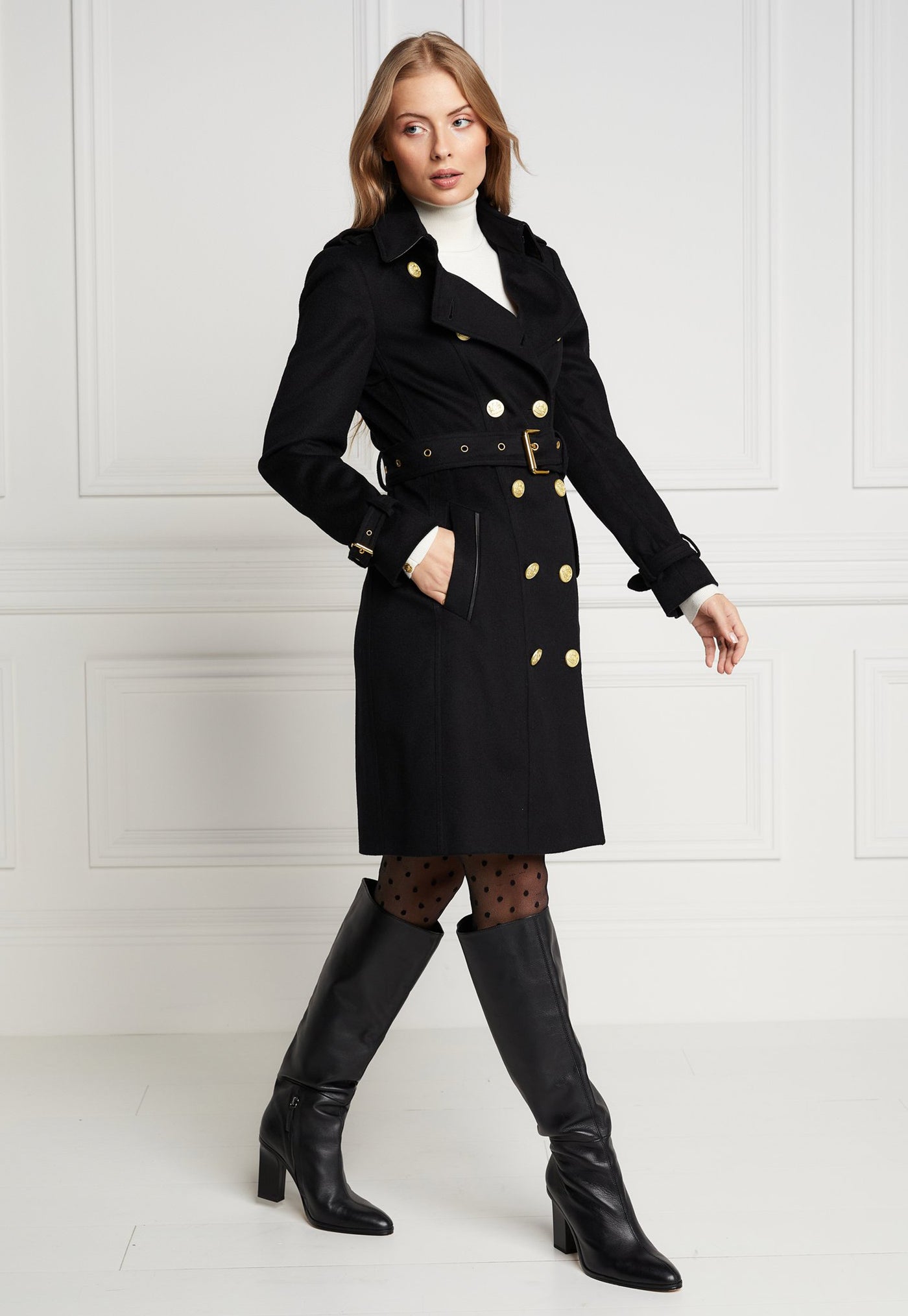 Marlborough Trench Coat - Soft Black sold by Angel Divine