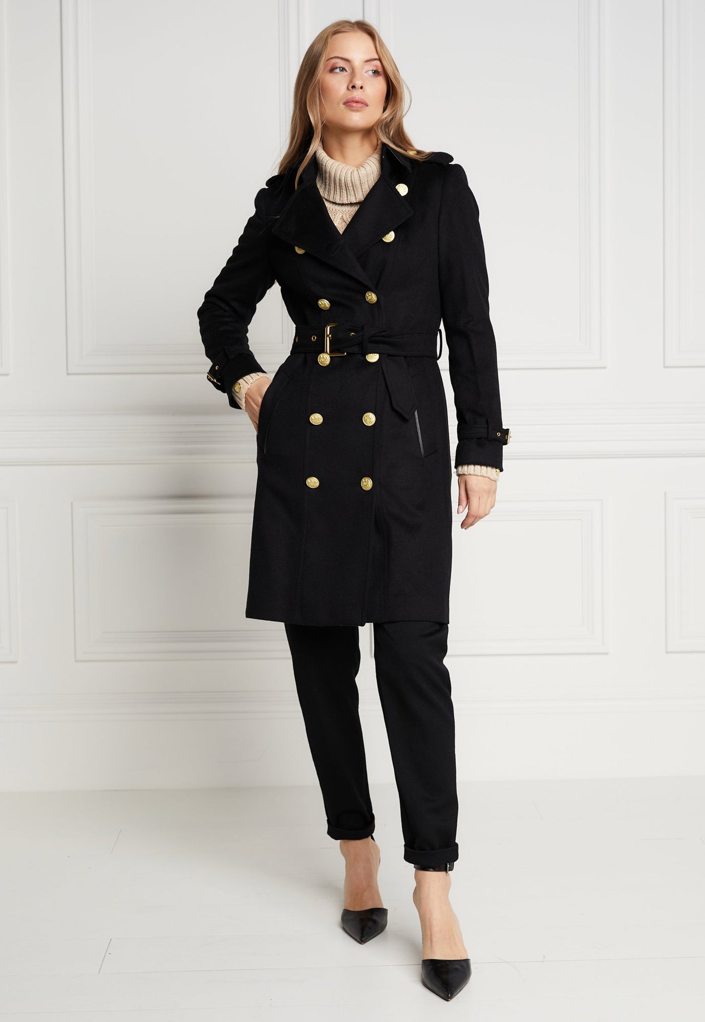 Marlborough Trench Coat - Soft Black sold by Angel Divine