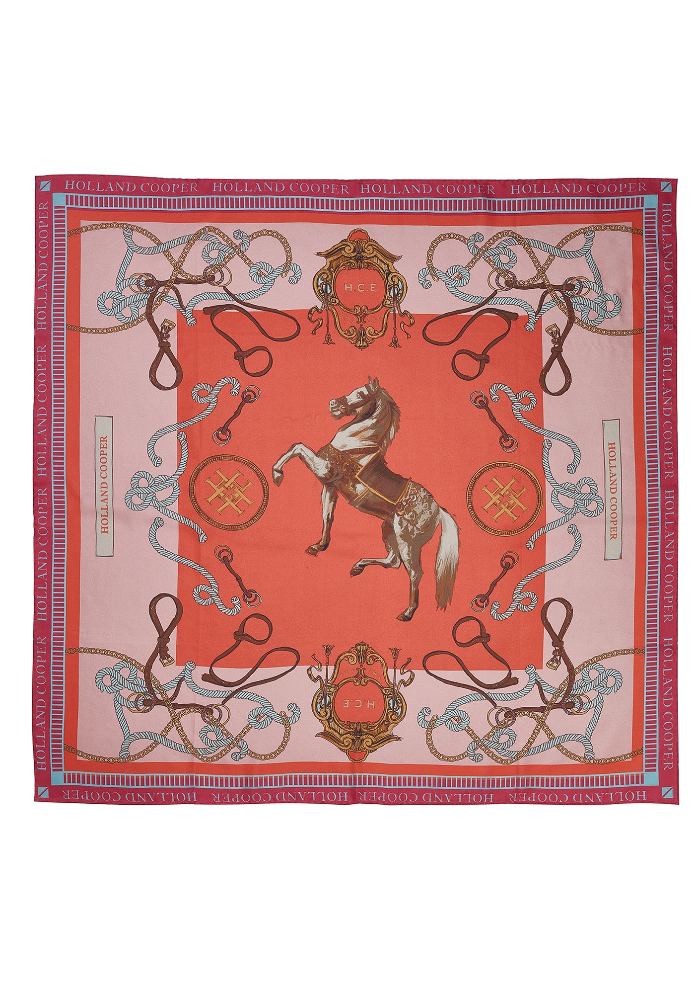 Regal Horse Silk Scarf - Coral sold by Angel Divine