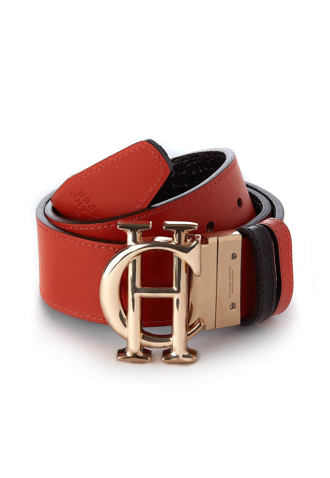 HC Classic Reversible Belt - Burnt Orange/Chocolate Croc sold by Angel Divine