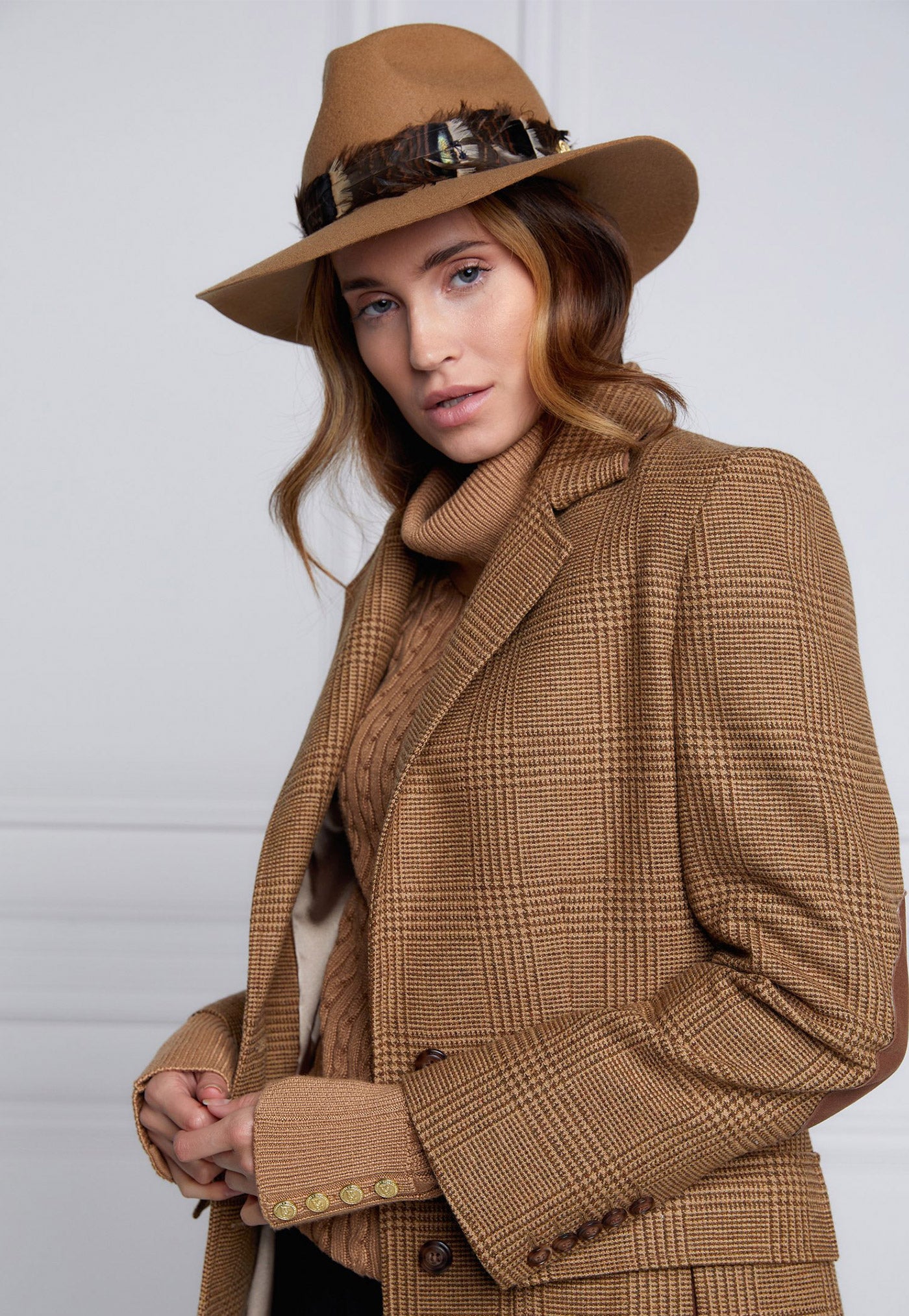 Trilby Hat Iridescent Feather Band - Camel sold by Angel Divine