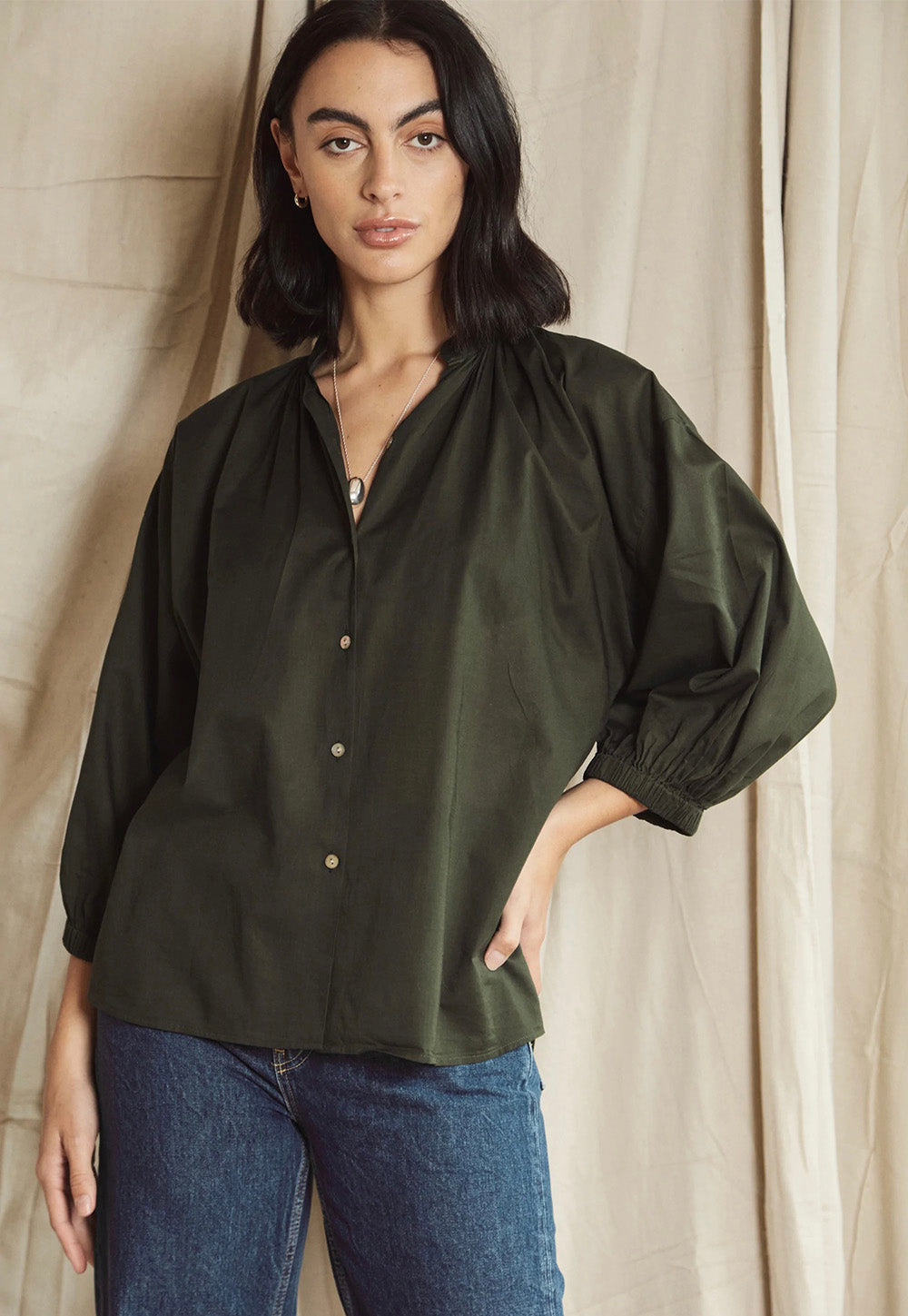 Everyday Blouse - Jungle Cotton Voile sold by Angel Divine