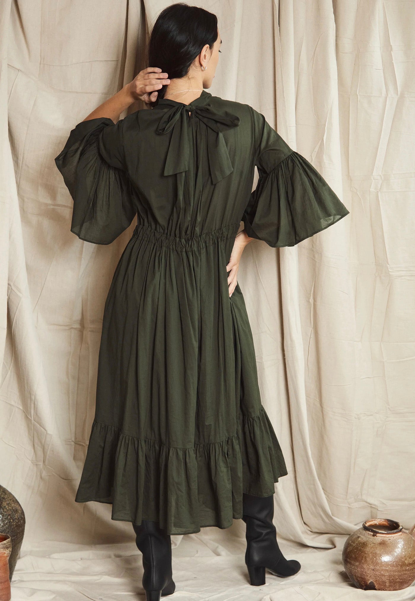 O'Keeffe Dress - Cotton Voile Jungle sold by Angel Divine