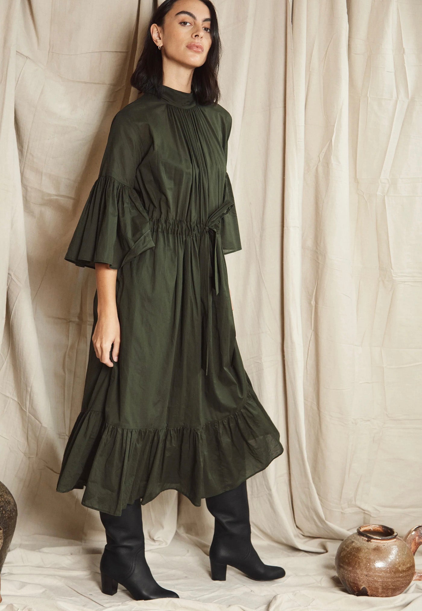 O'Keeffe Dress - Cotton Voile Jungle sold by Angel Divine