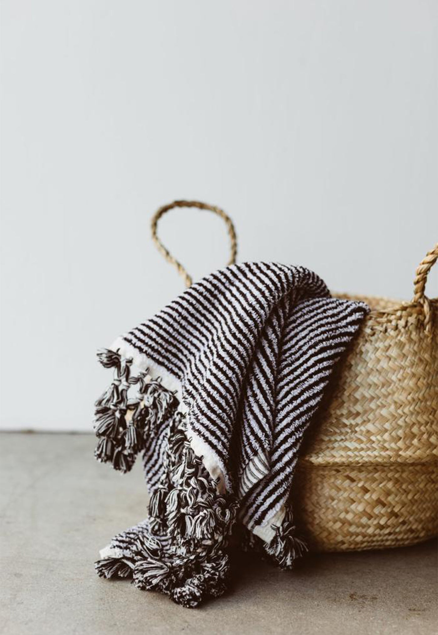 Milan Organic Bath Mat - Small Black & White Stripe sold by Angel Divine