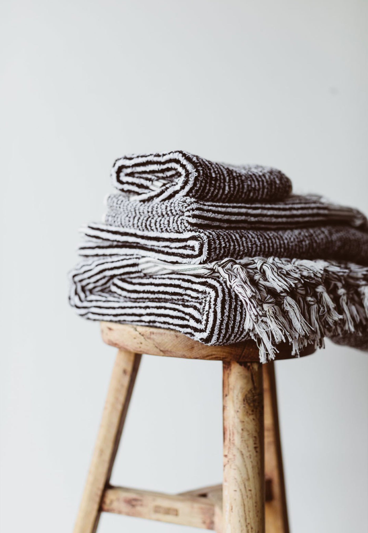 Milan Organic Bath Mat - Small Black & White Stripe sold by Angel Divine