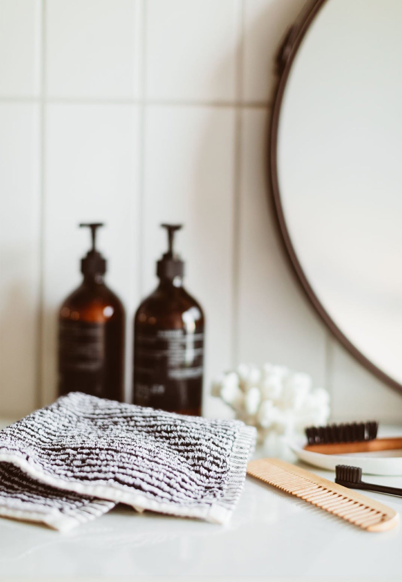 Milan Organic Face Cloth - Black Stripe sold by Angel Divine