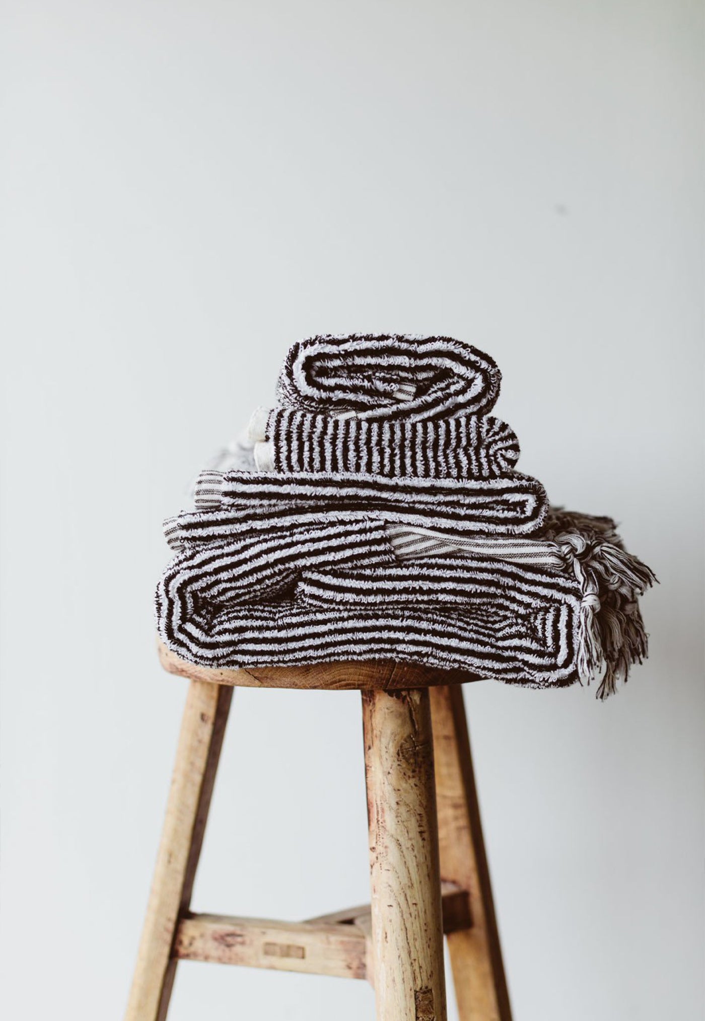 Milan Organic Face Cloth - Black Stripe sold by Angel Divine