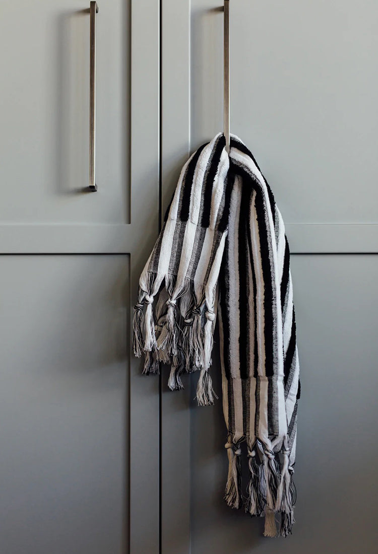 Organic Hand Towel - Black Stripe sold by Angel Divine