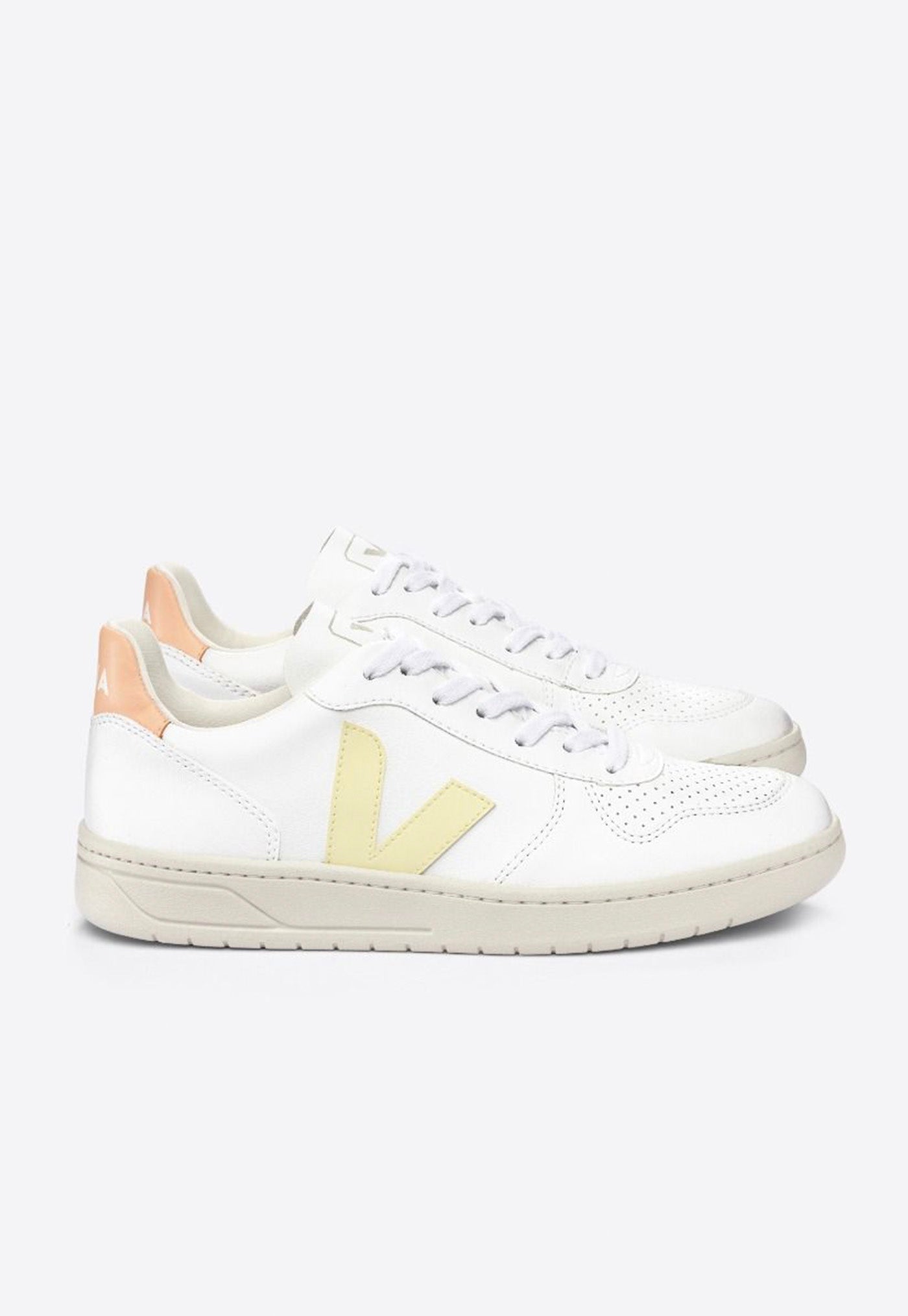 V-10 CWL Sneakers - White/Sun/Peach sold by Angel Divine