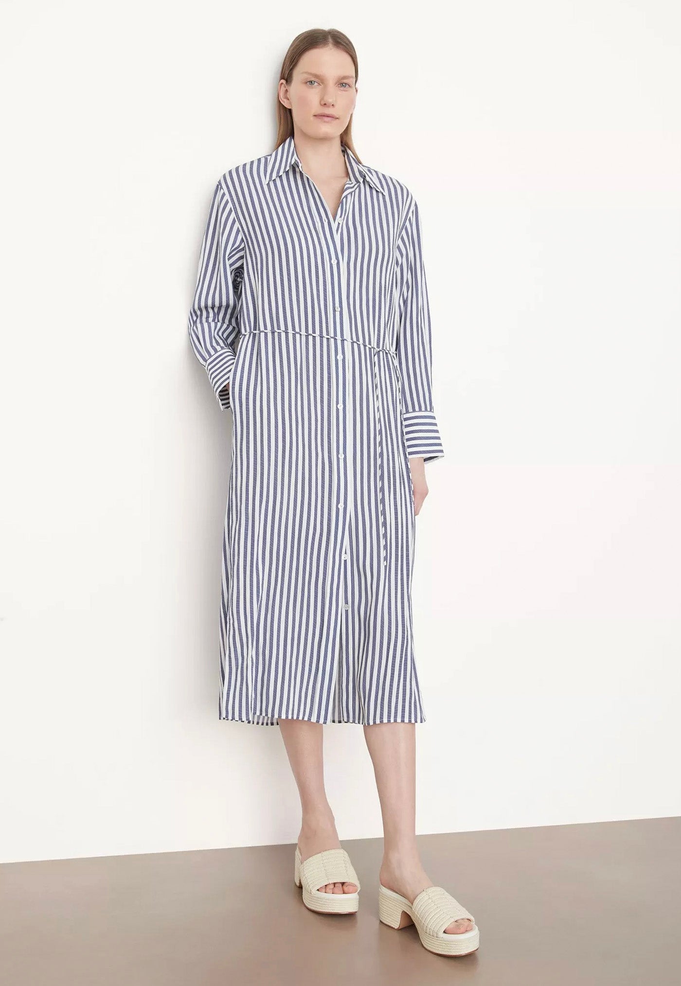Coast Stripe Shirt Dress - Coastal/Optic sold by Angel Divine