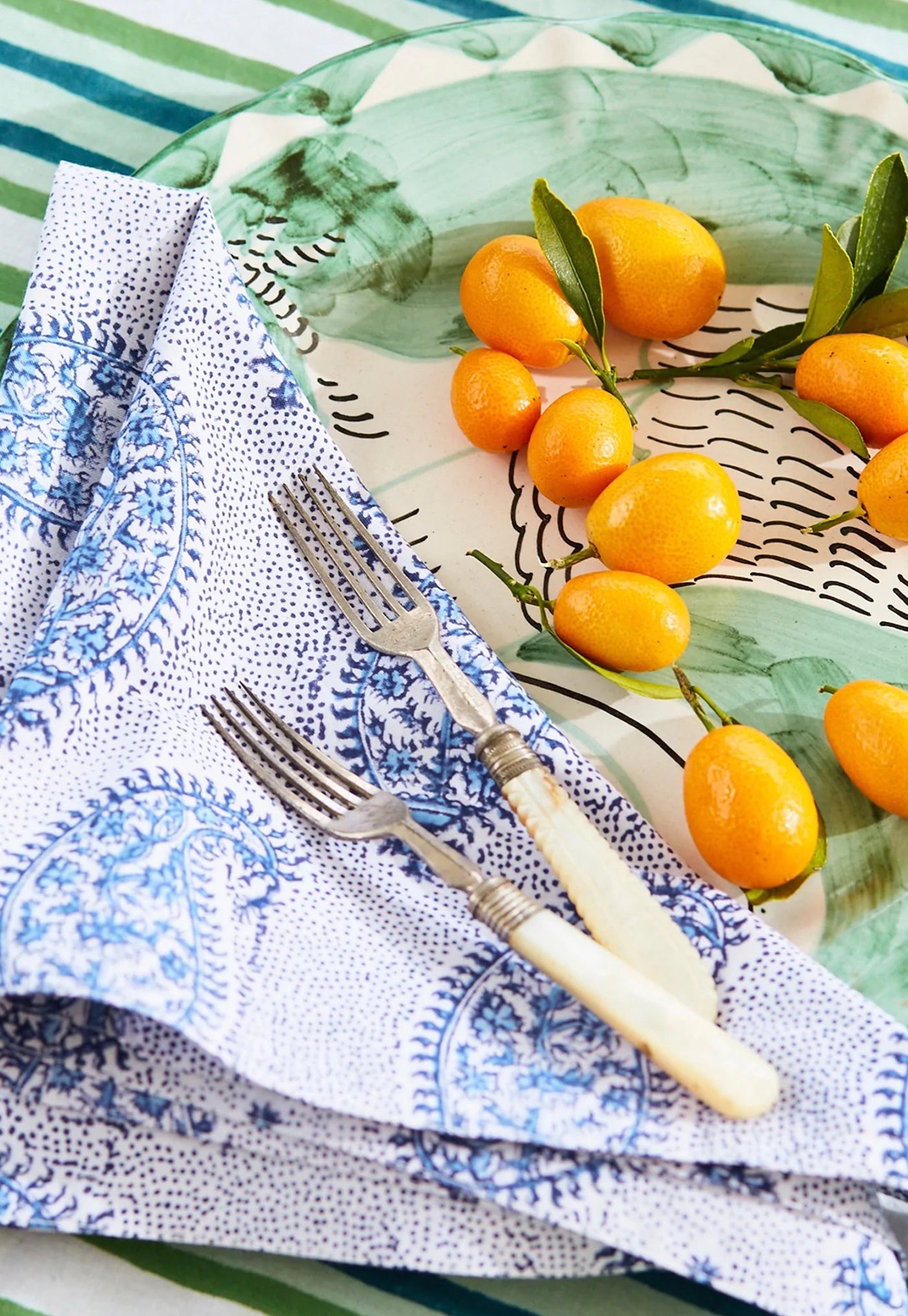 Paisley Azure Cotton Napkins (Set of 4) sold by Angel Divine