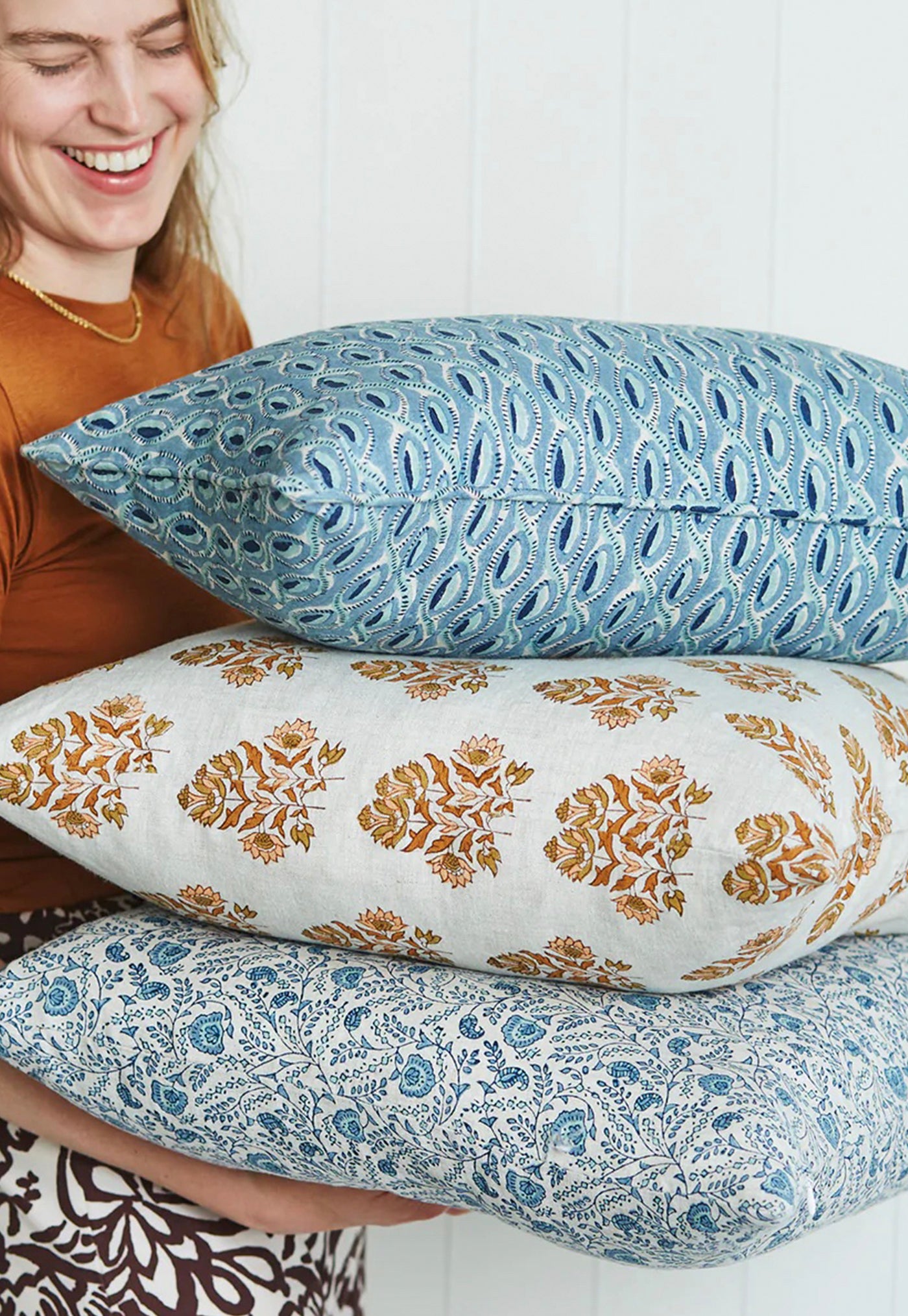 Pali Fresh Azure Linen Cushion 50x50 sold by Angel Divine