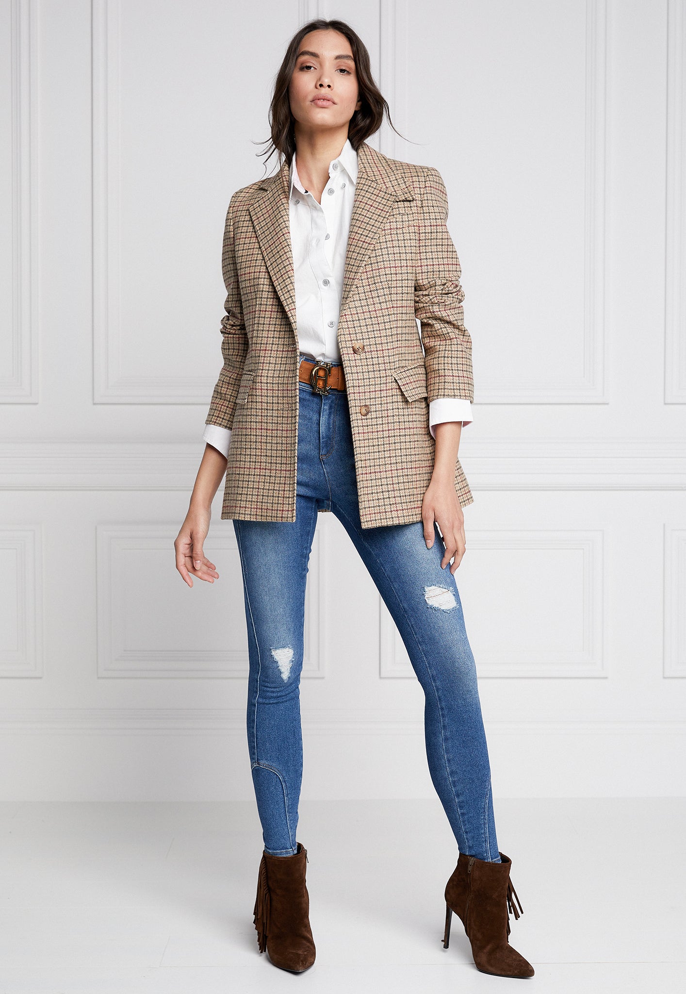 Single Breasted Blazer - Charlton Tweed sold by Angel Divine