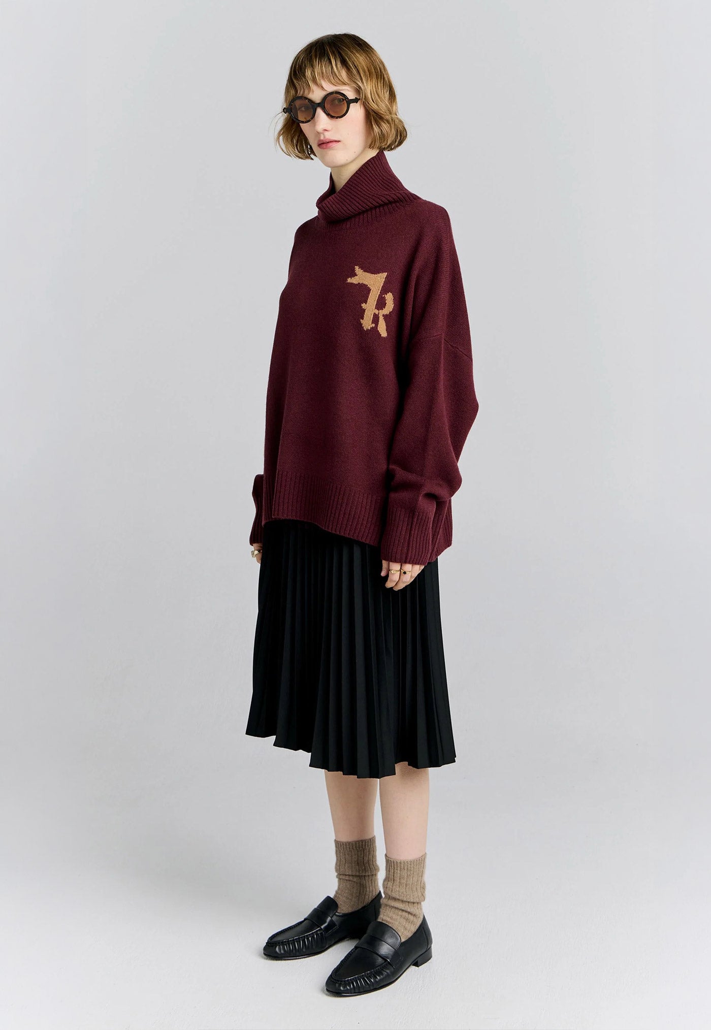 K Flag Sweater - Mahogany