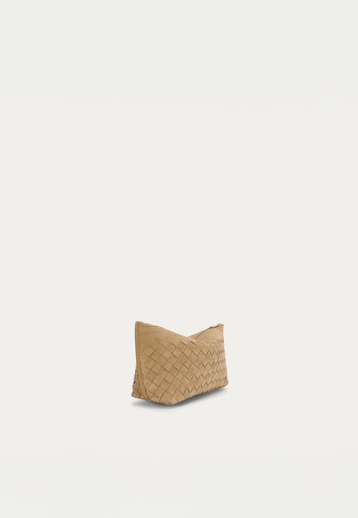 Medium Poucher - Oat Woven Suede