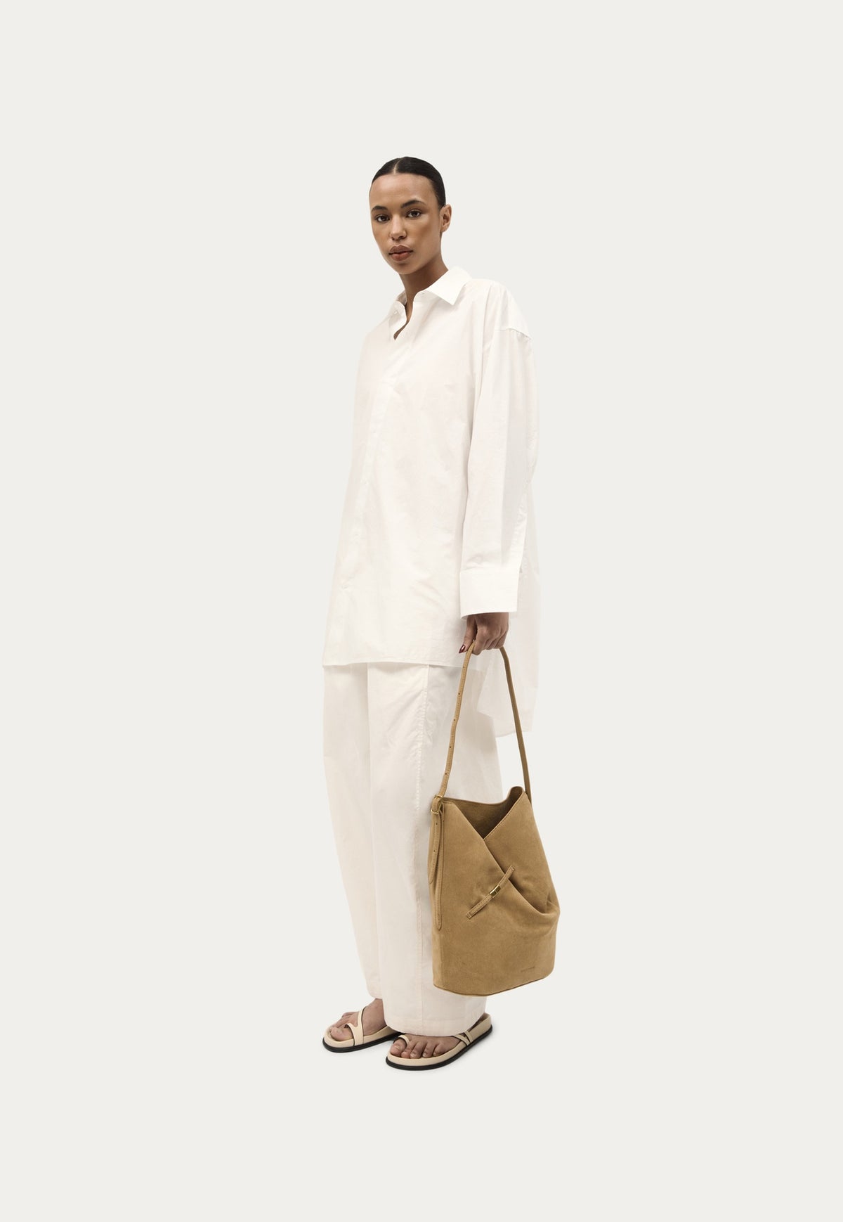 Clippity Tote - Oat Suede