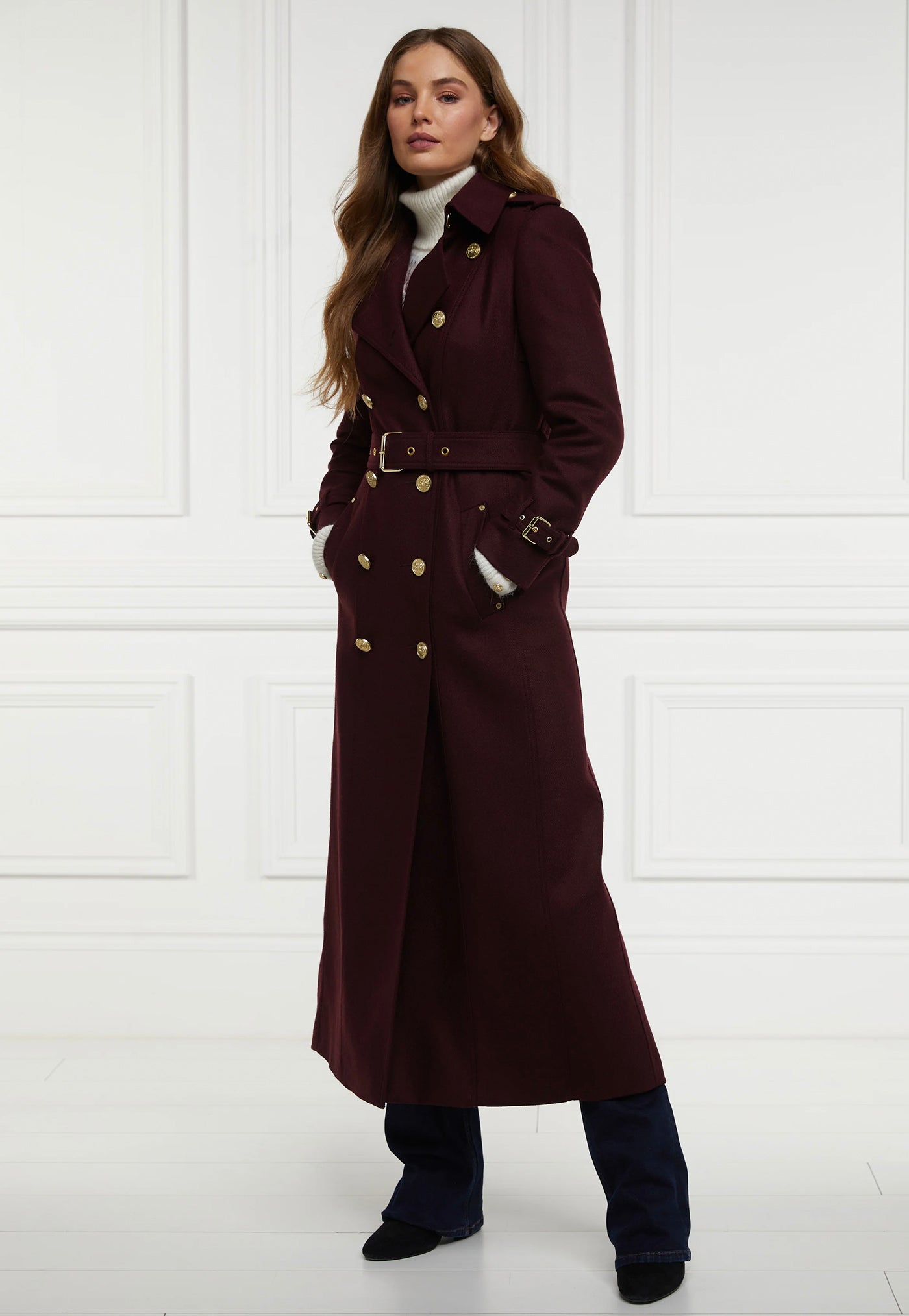 Marlborough Trench Coat Full Length - Mulberry