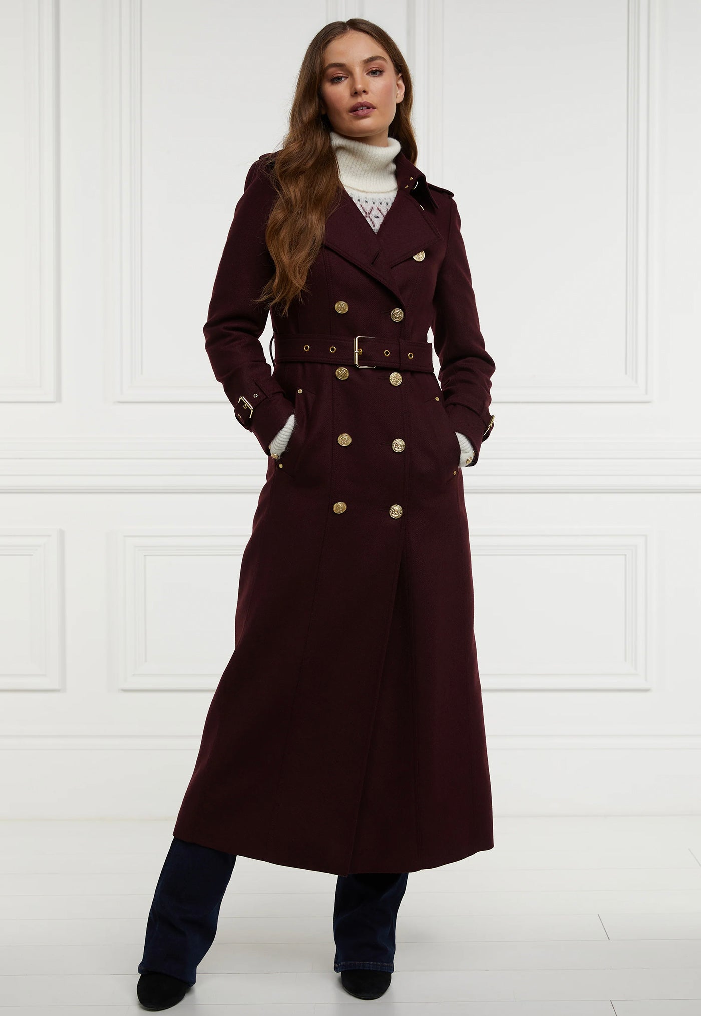Marlborough Trench Coat Full Length - Mulberry