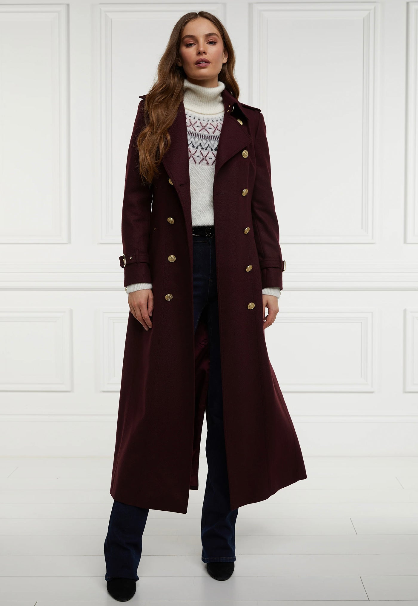 Marlborough Trench Coat Full Length - Mulberry