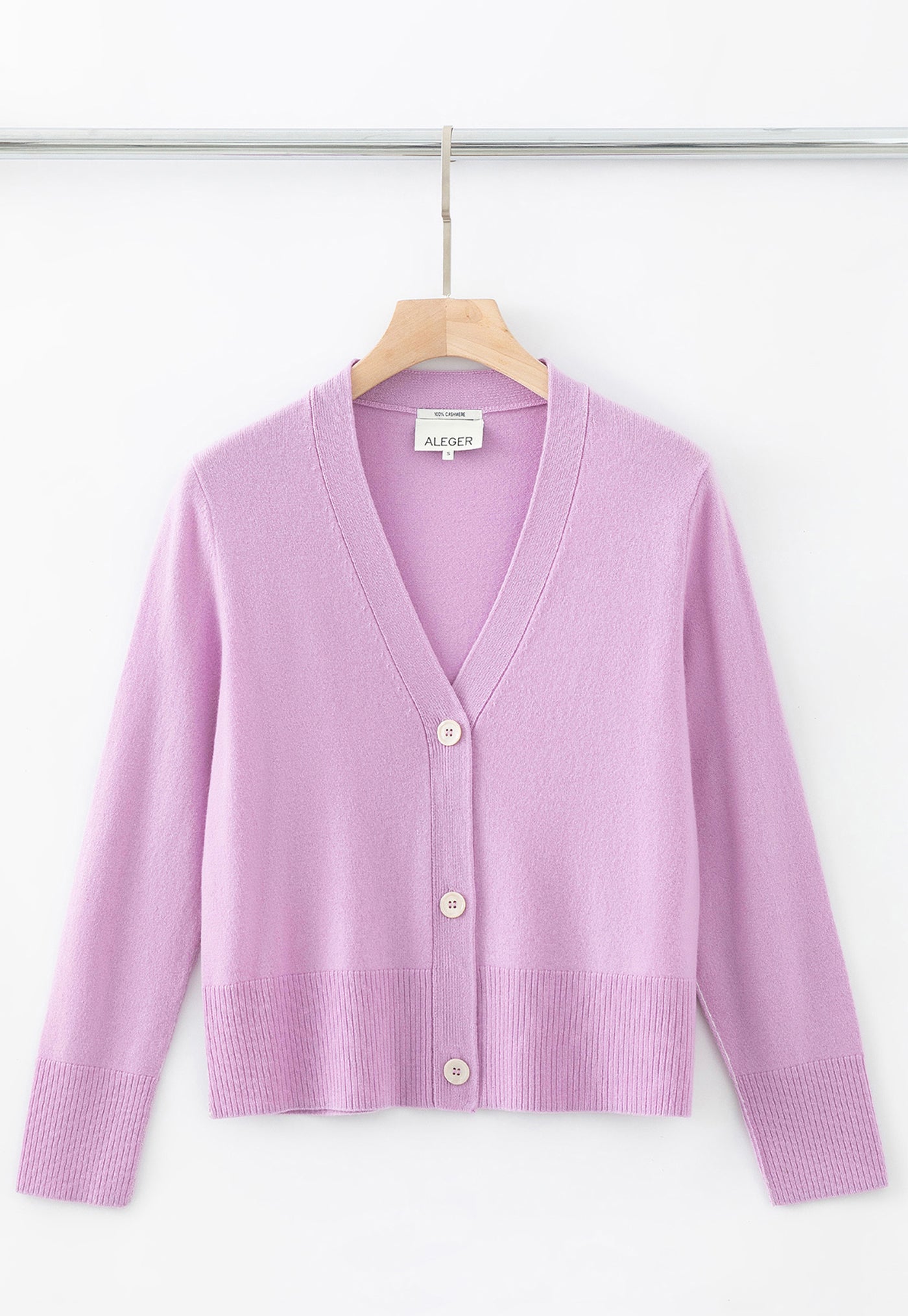 N.09 Cashmere Classic 3 Button Cardigan - Orchid sold by Angel Divine
