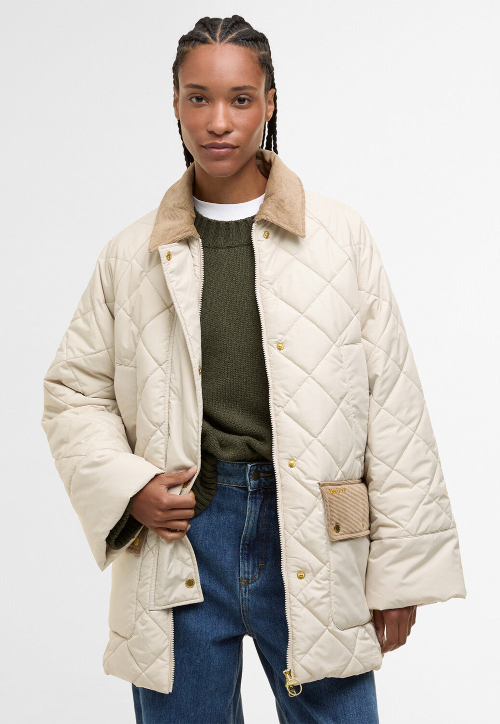 Aldburgh Quilted Jacket - Oatmeal/Ancient Tartan
