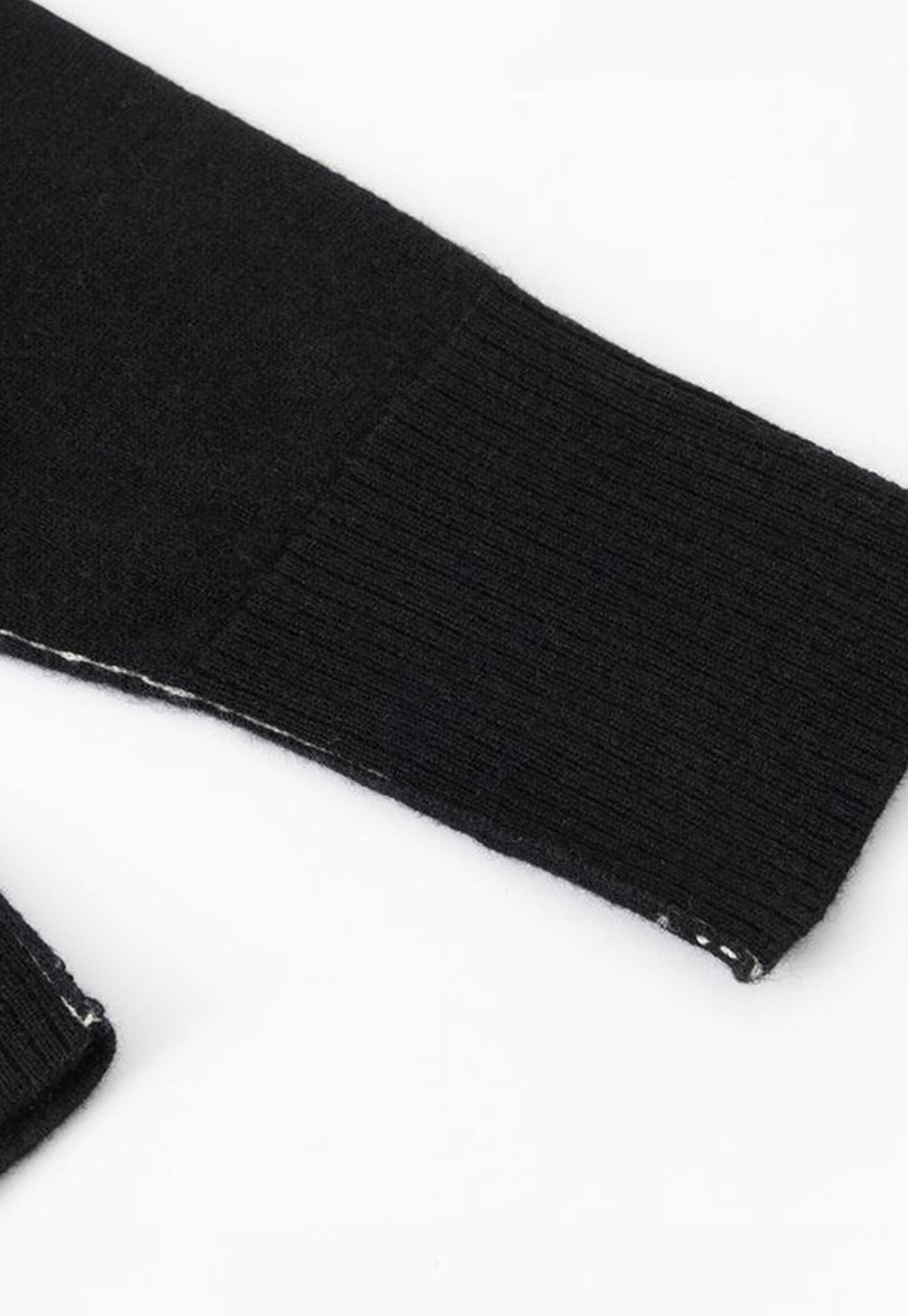 145 Cashmere Seam Detail Cardi - Black