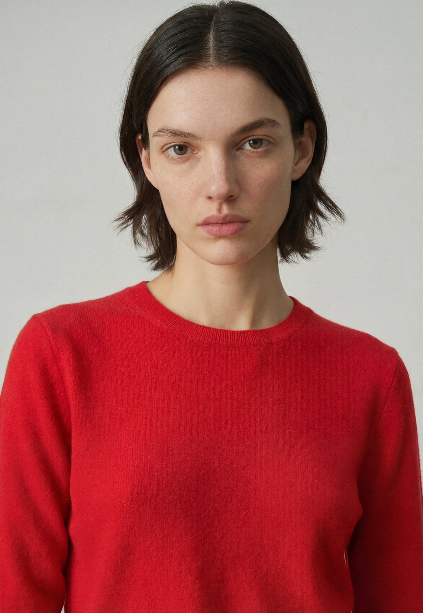 407 Cashmere Classic Crew - Poppy