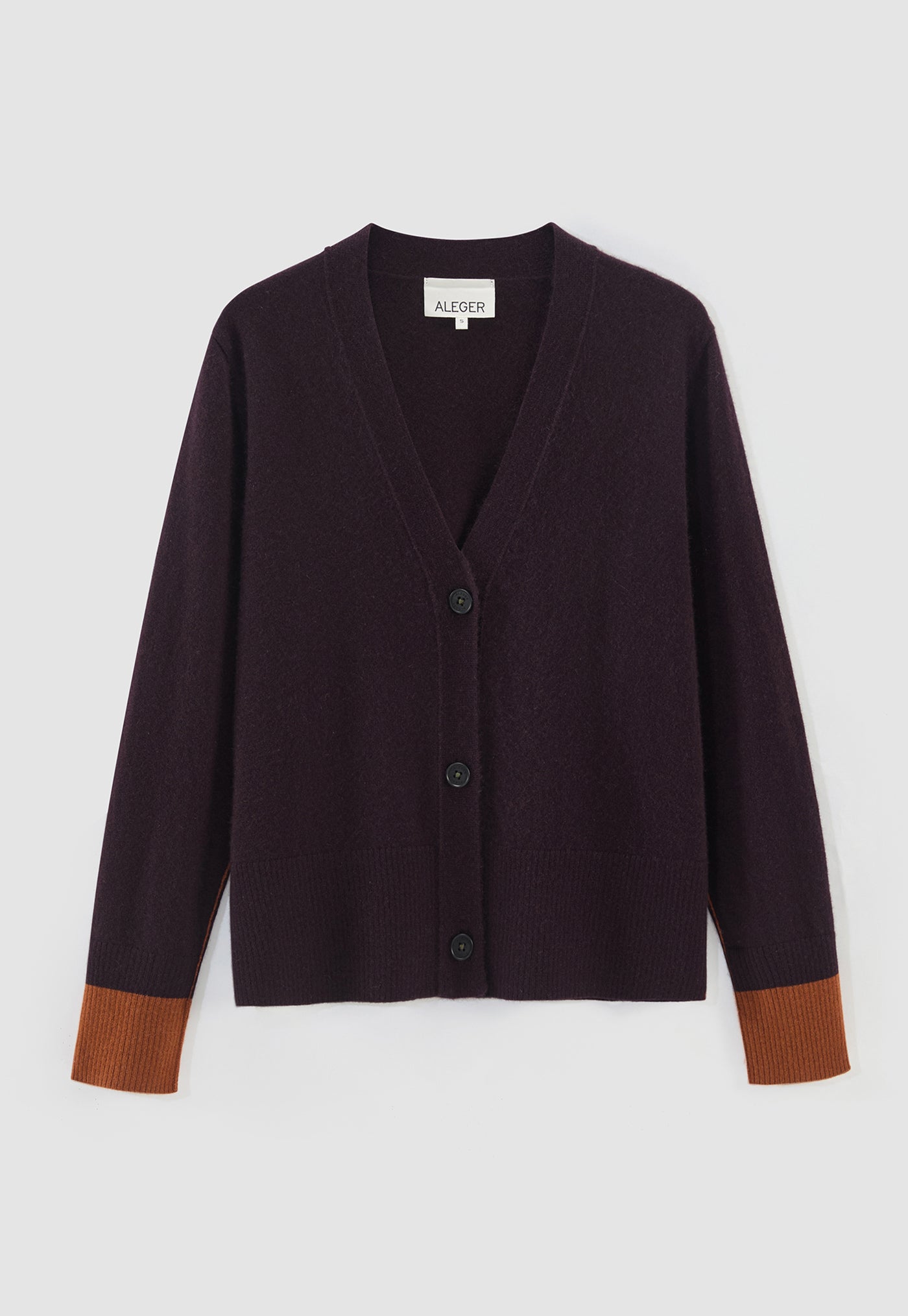545 Cashmere Seam Detailed Cardi - Merlot