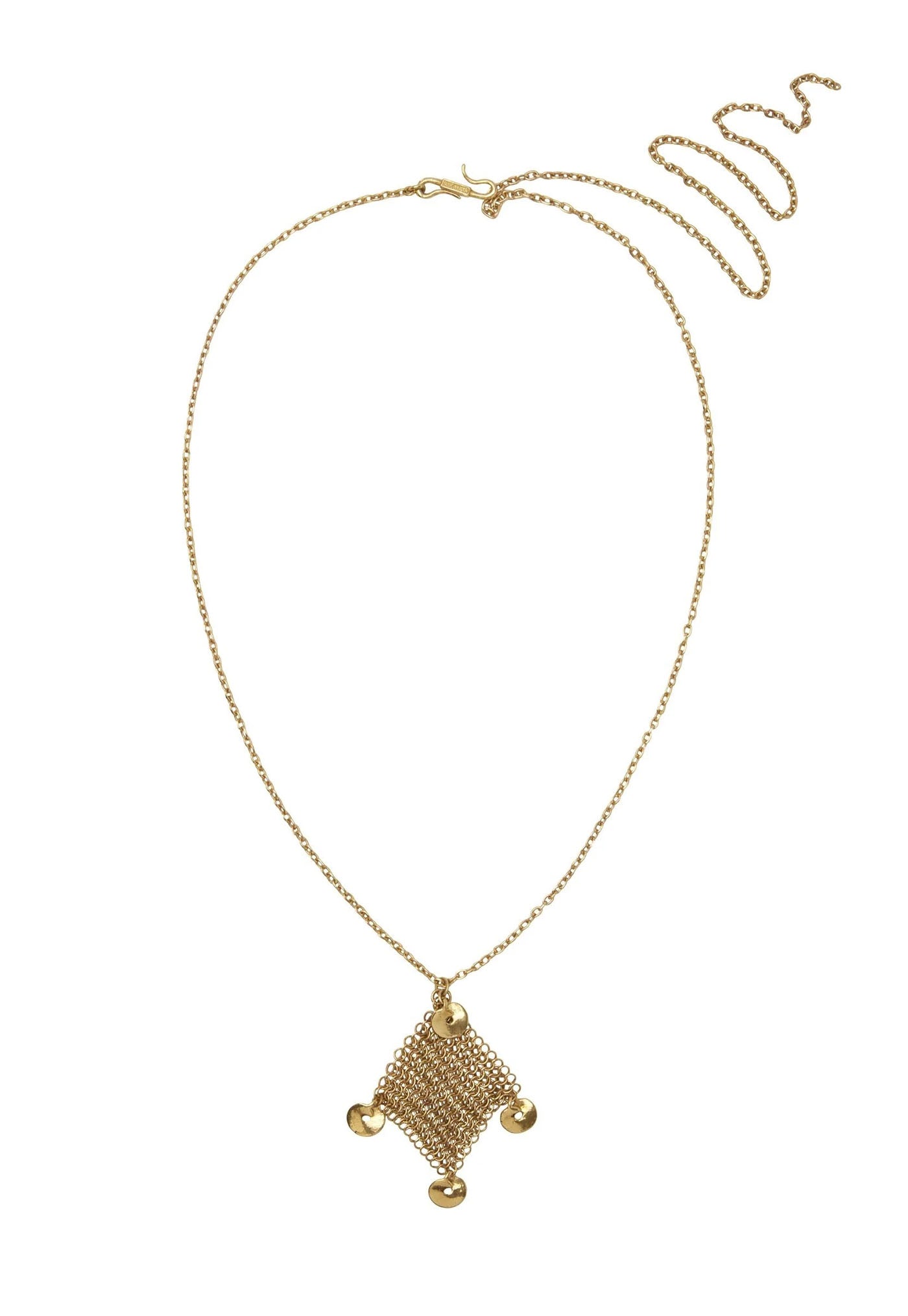 Atomic Chain Disc Pendant Necklace