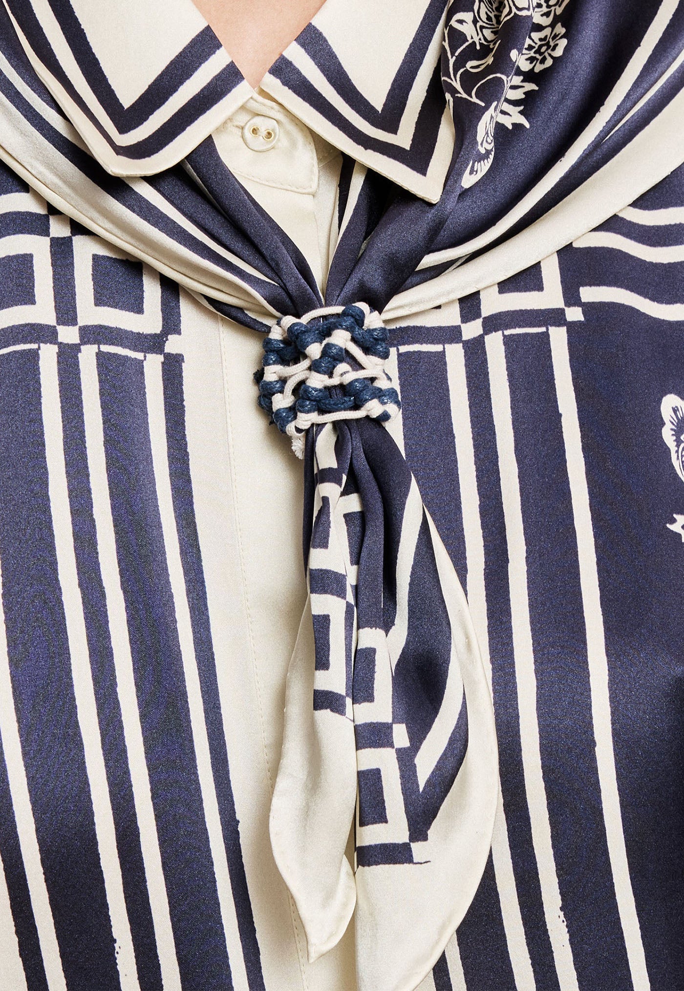 Banderra Scarf Silk Shirt - Ink