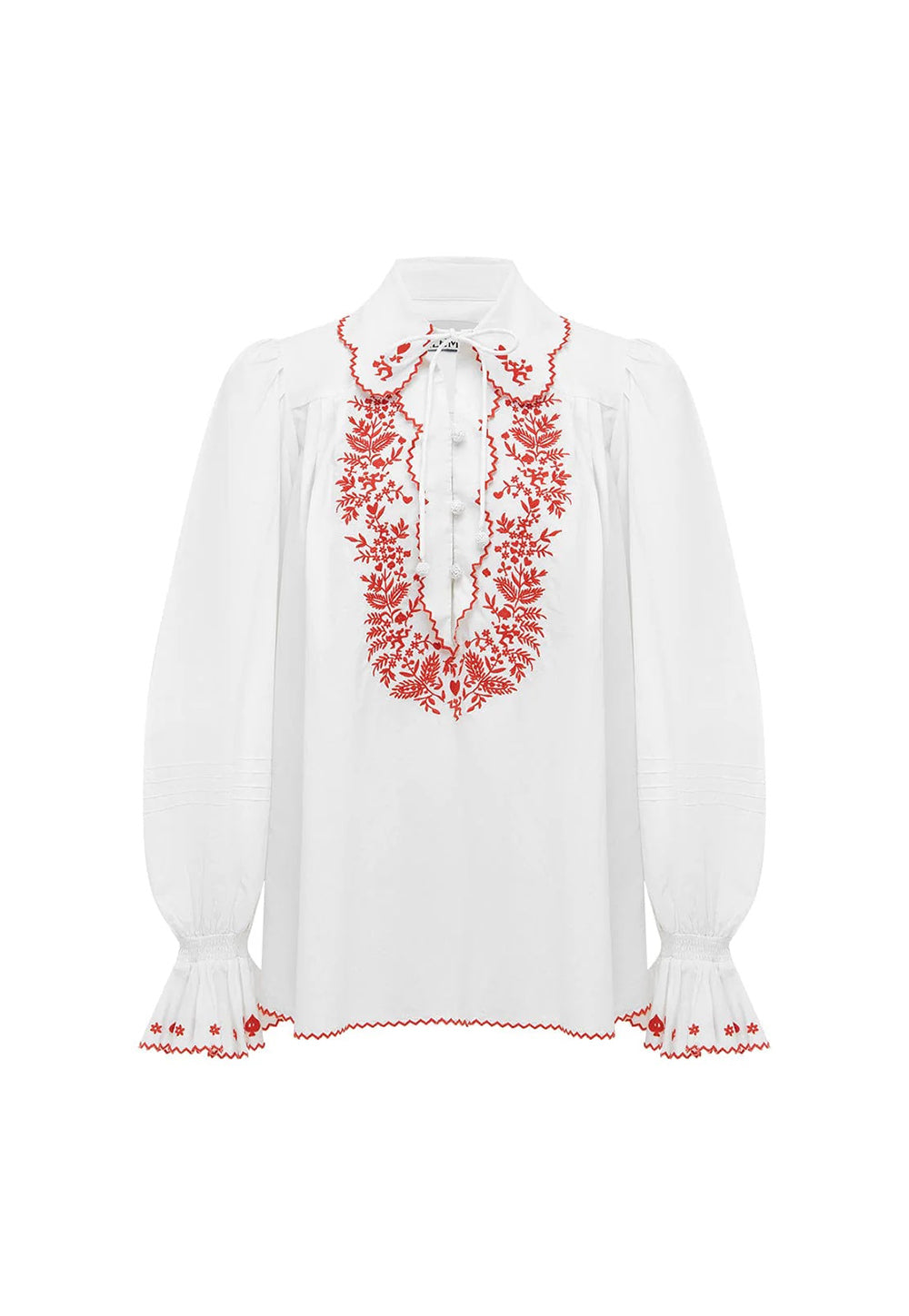 Hearts Embroidered Shirt - Ivory sold by Angel Divine