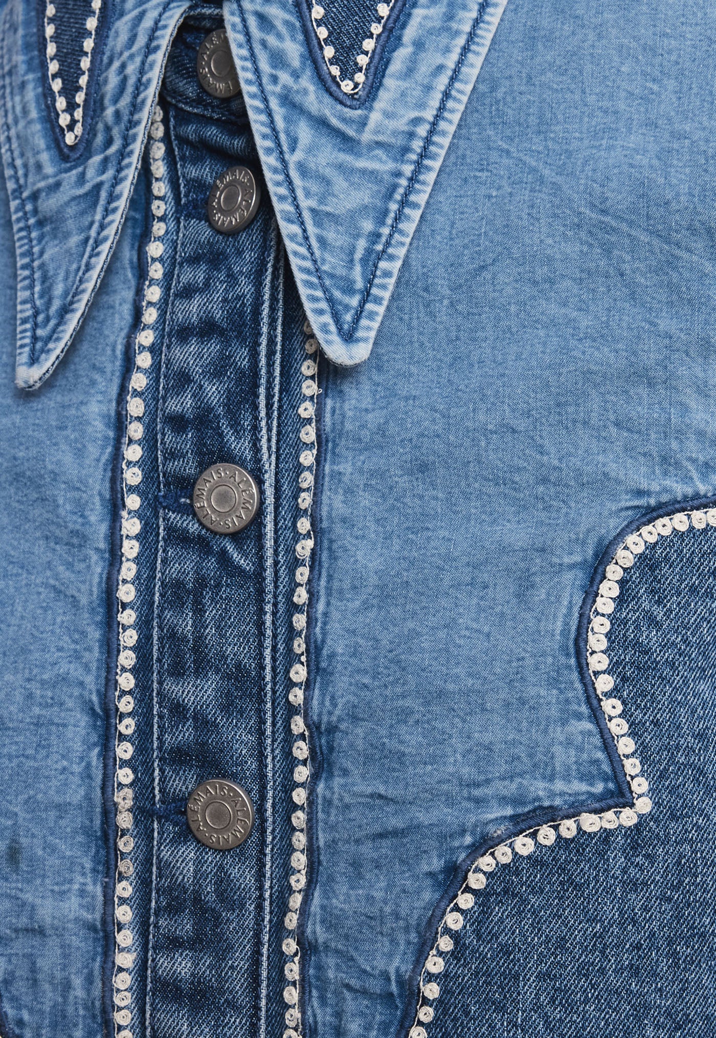 Jesse Denim Applique Shirt - Blue