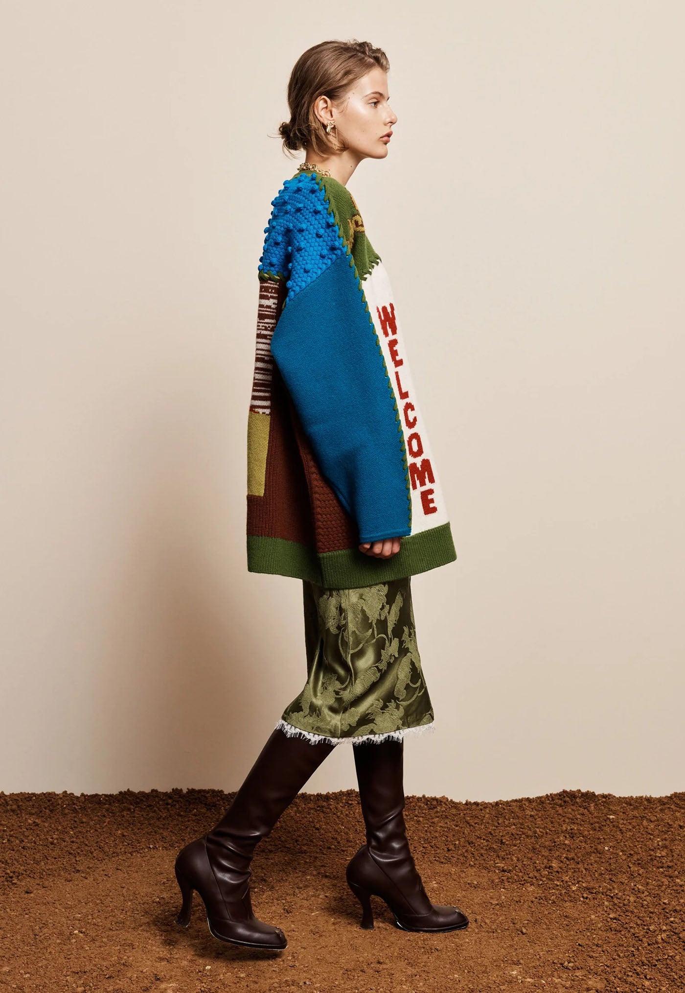 Lasso Patchwork Knit Cardigan - Multi