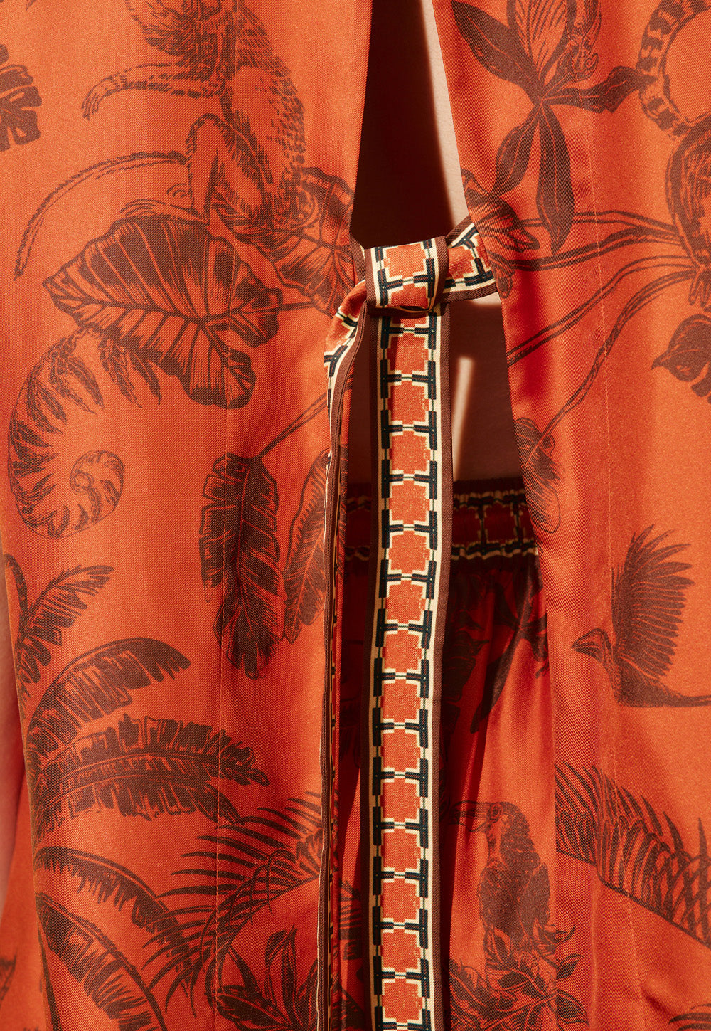 Monkey Dance Silk Shirt - Rust