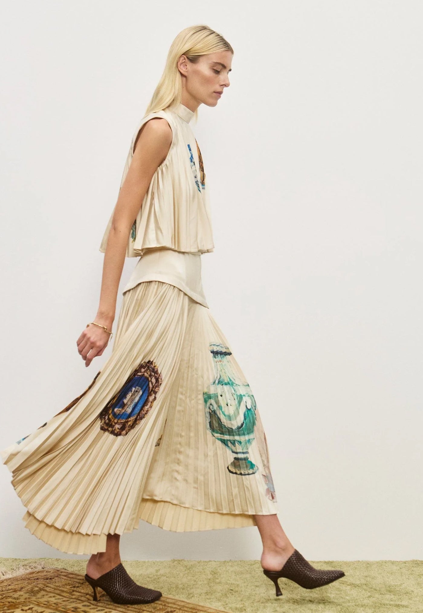 Orazio Pleated Top - Cream