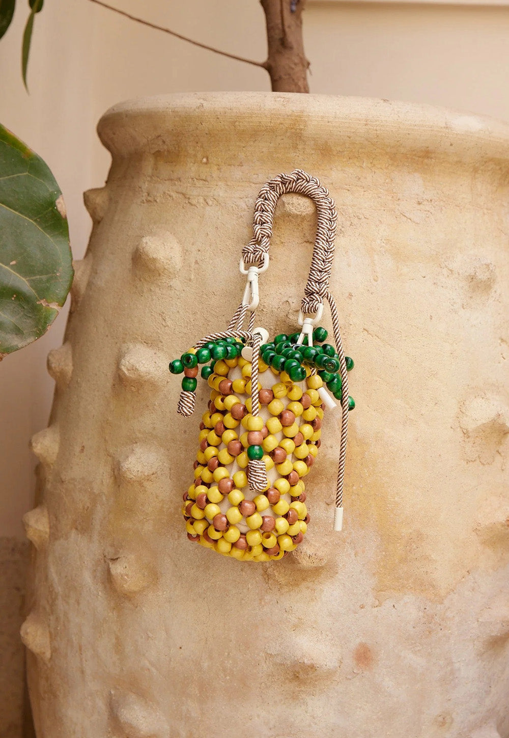 Wood Bead Pineapple Mini Bag - Multi
