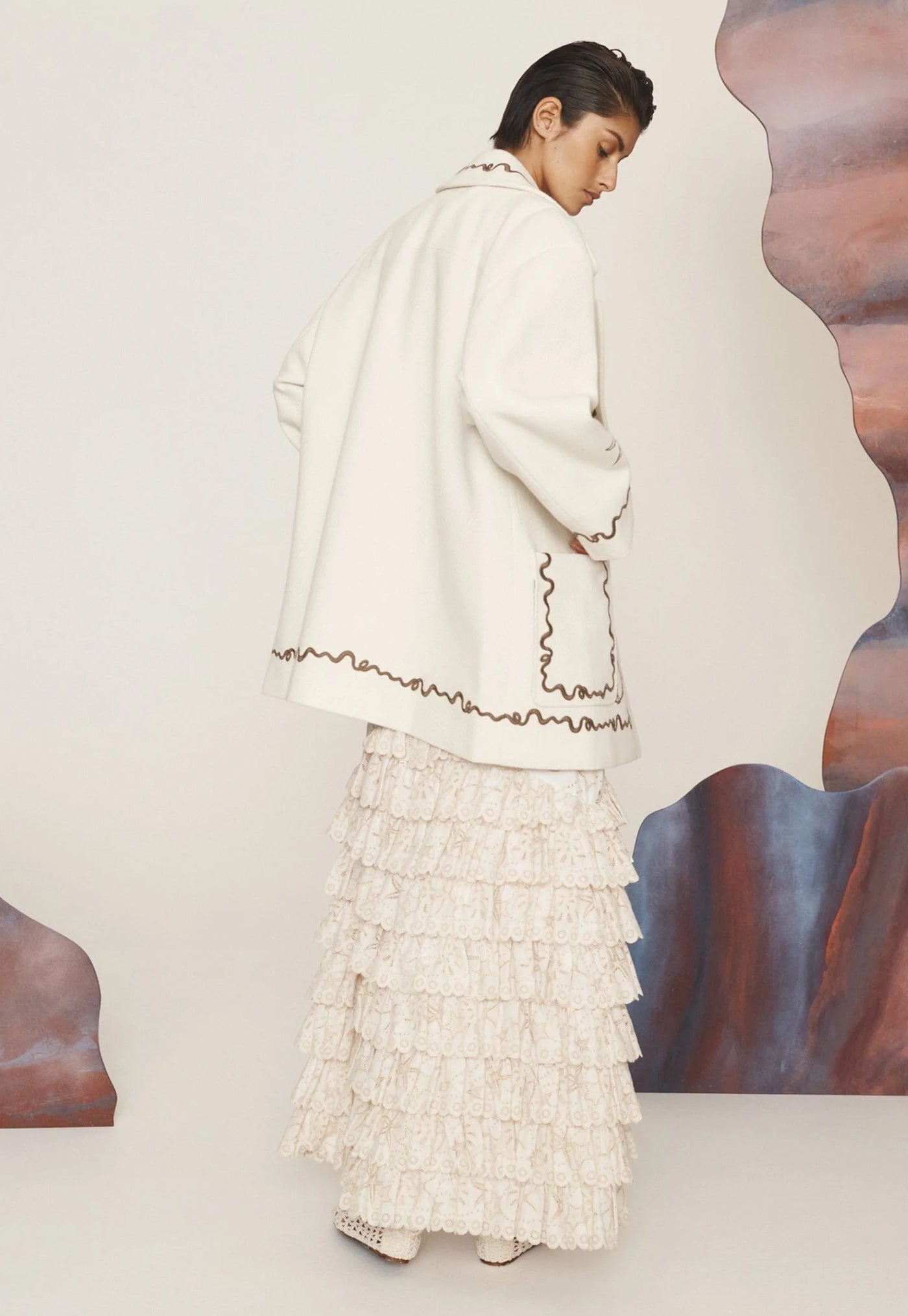 Sammy Embroidered Jacket - Cream